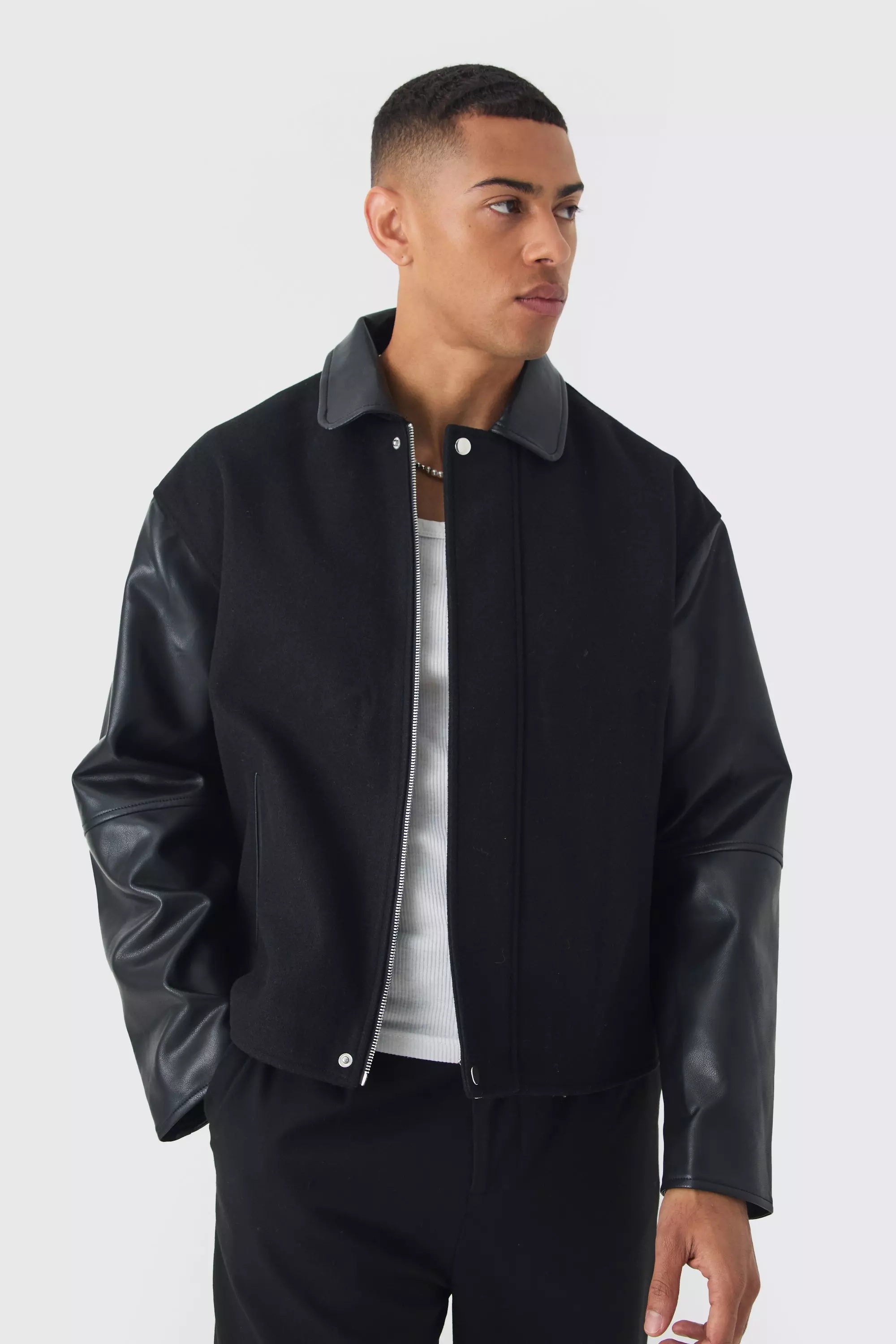 Collared harrington jacket best sale