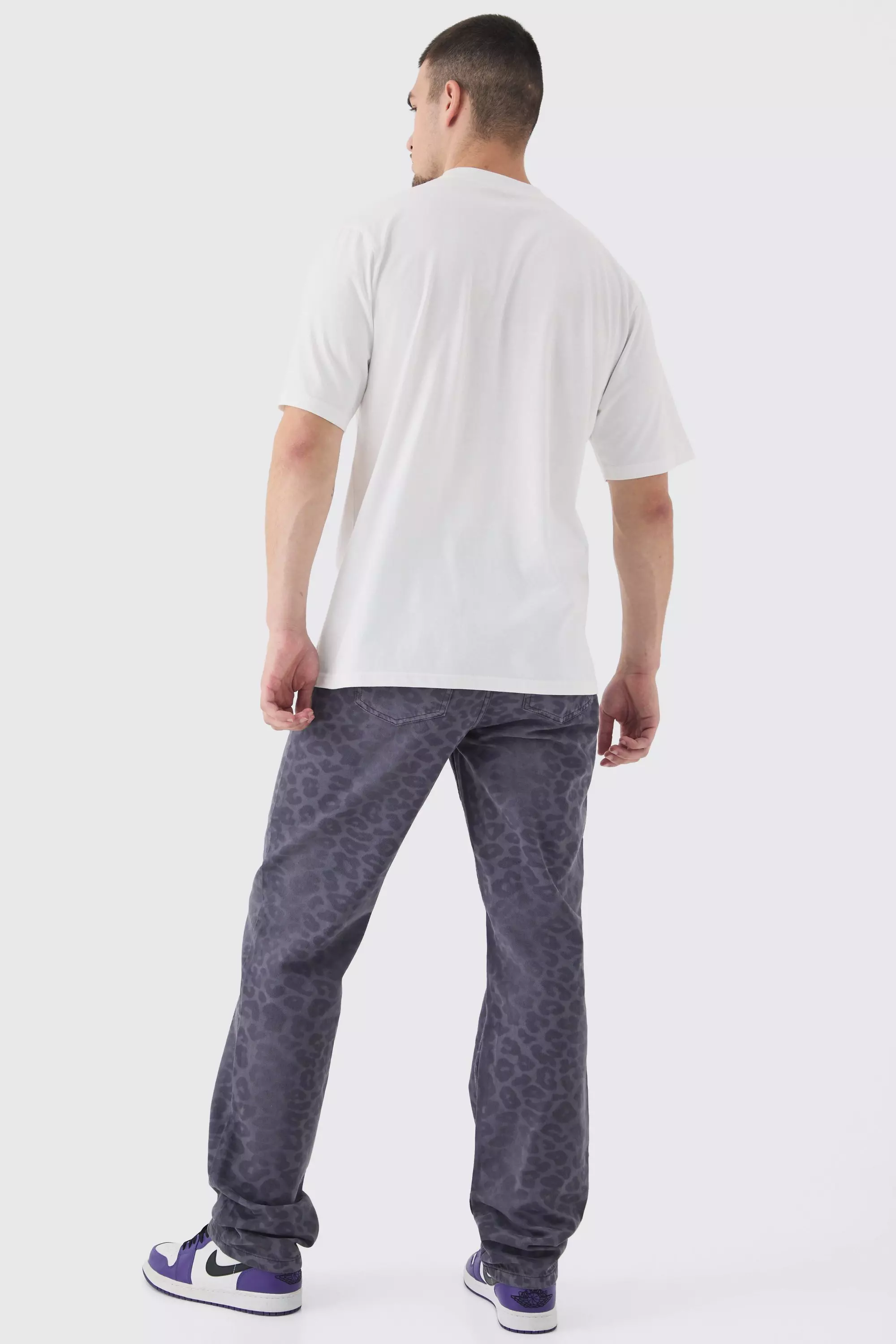 Washed black Tall Washed Leopard Relaxed Fit Jeans alternative image