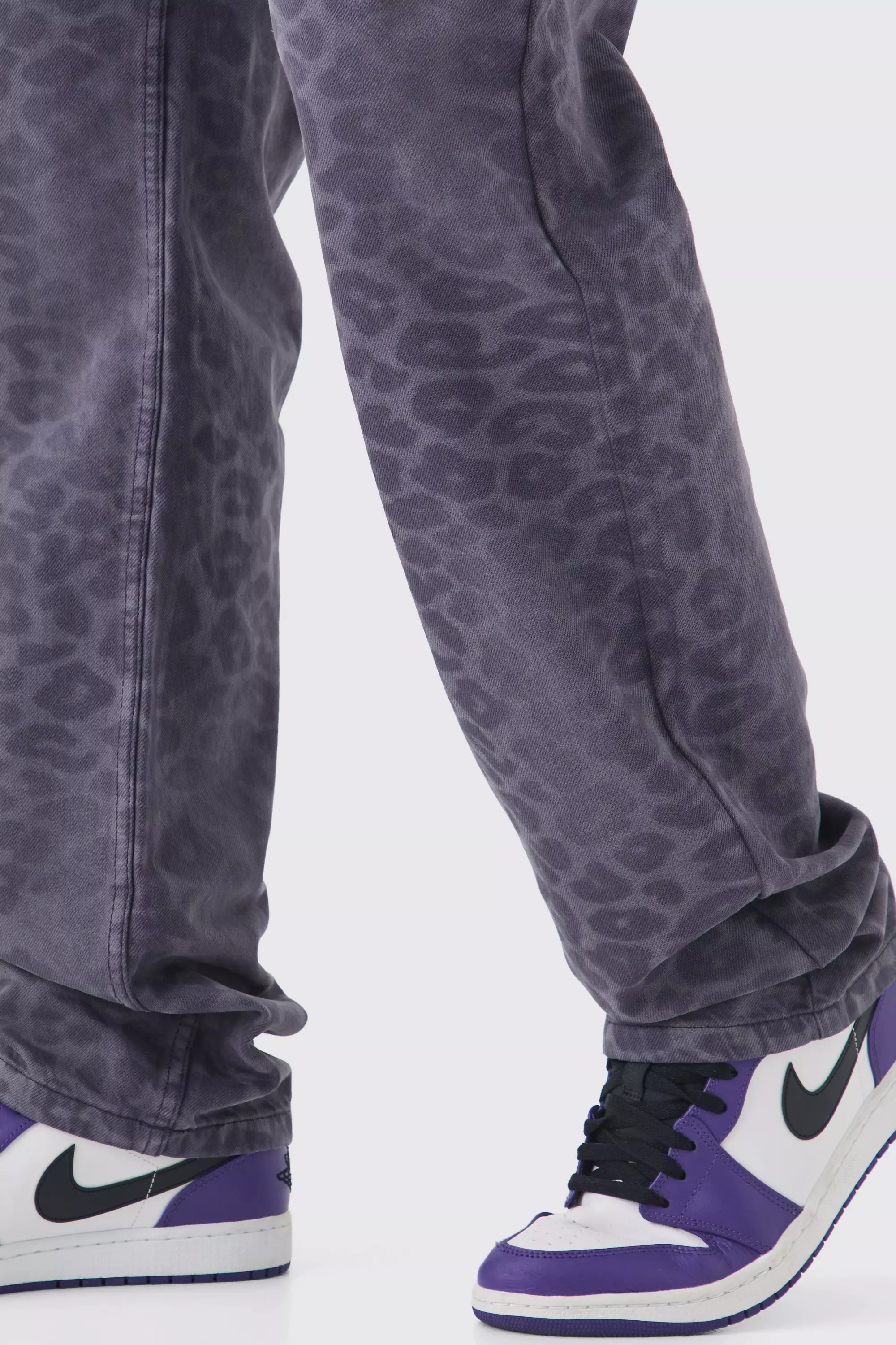 Washed black Tall Washed Leopard Relaxed Fit Jeans alternative image