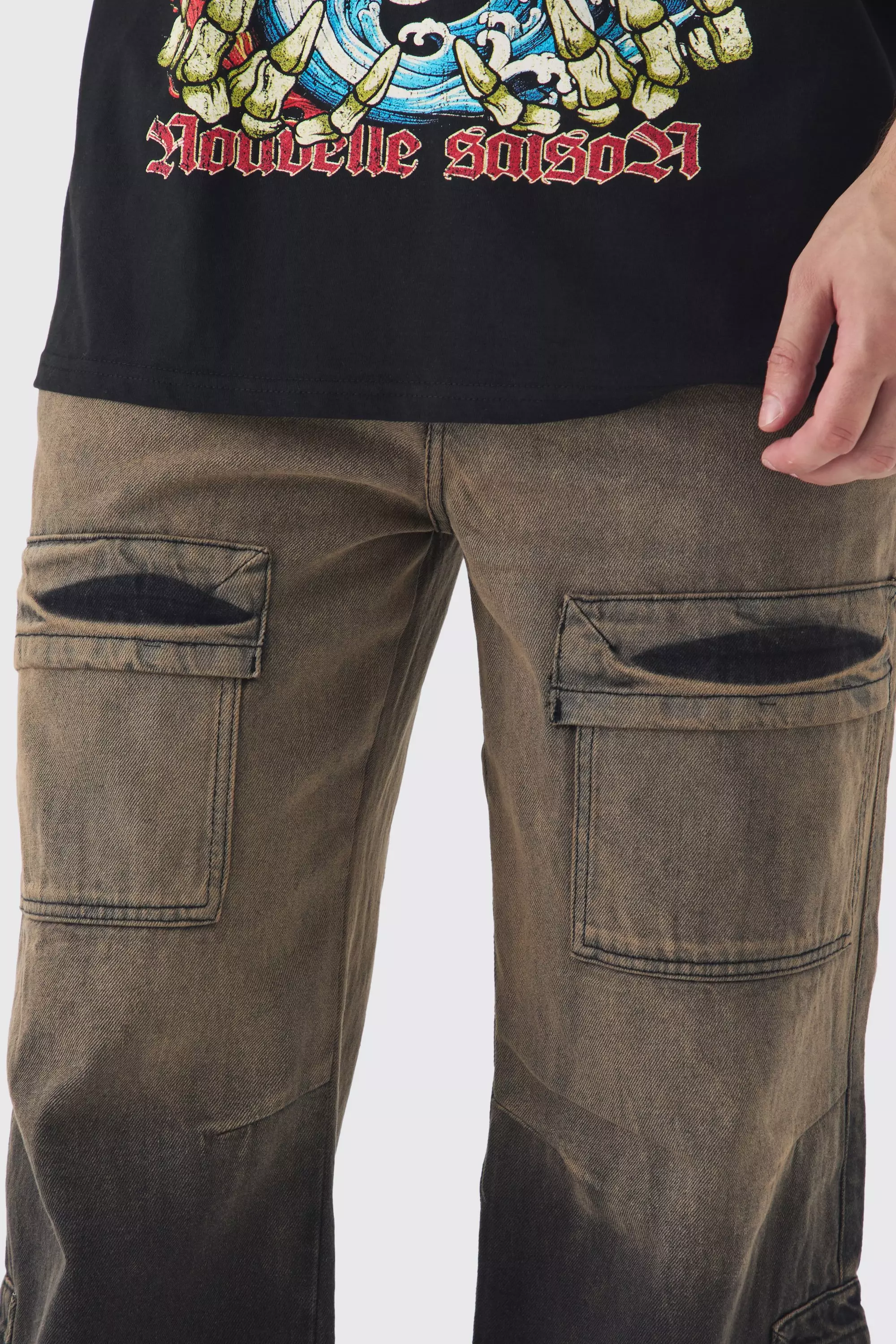 Chocolate Tall Overdye Ombre Jeans Met Zakken alternatieve afbeelding
