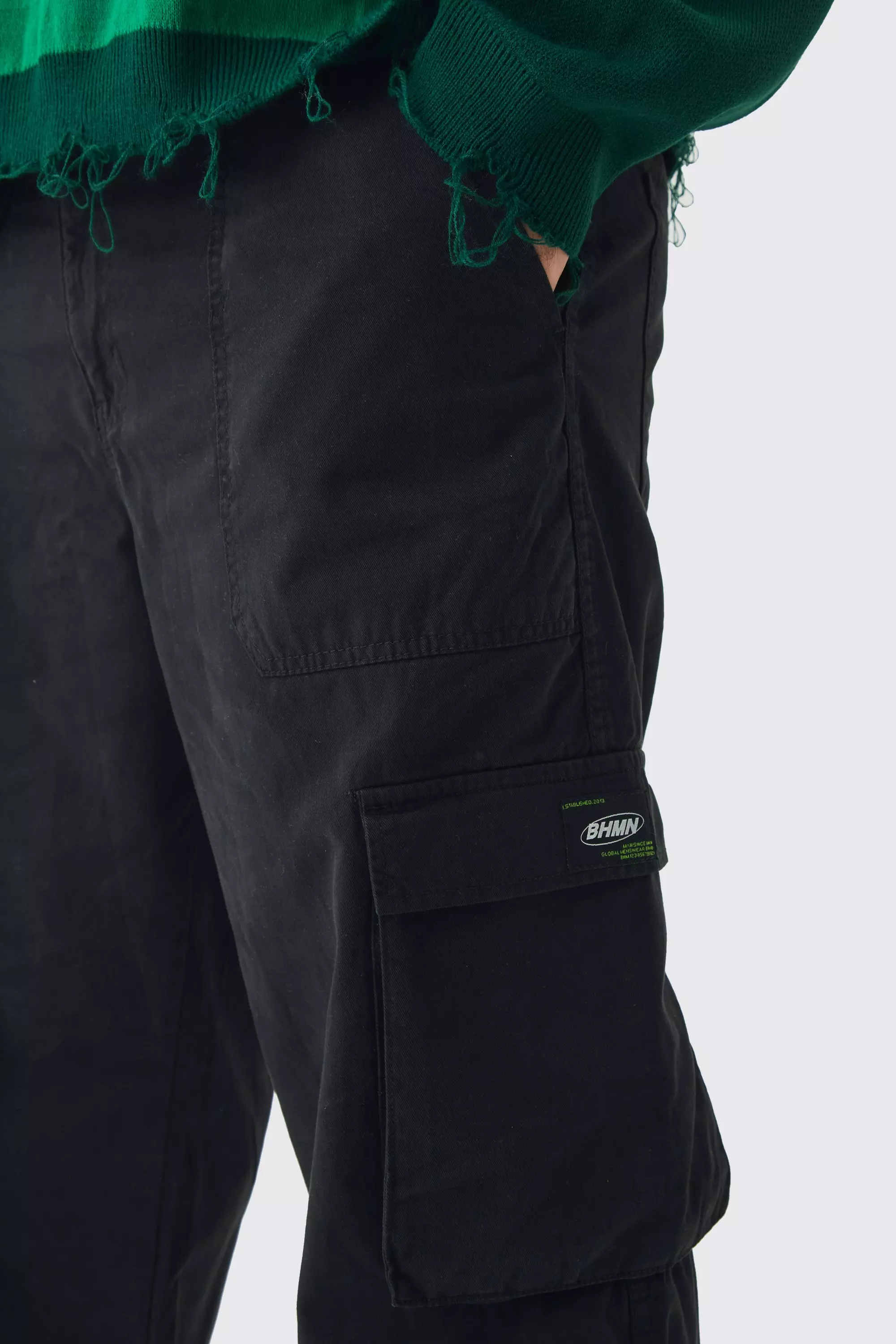 Plus lockere Cargo-Hose mit Logo, Black alternatives Bild