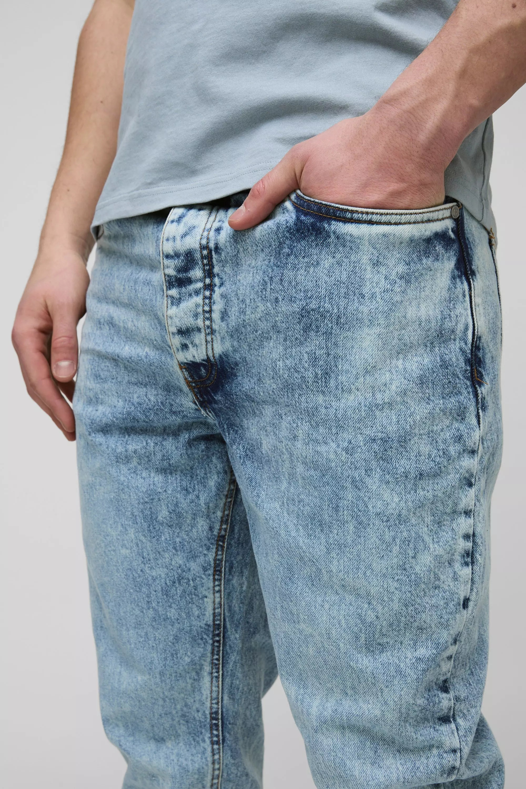 Tall - Jean slim rigide, Light blue autre image