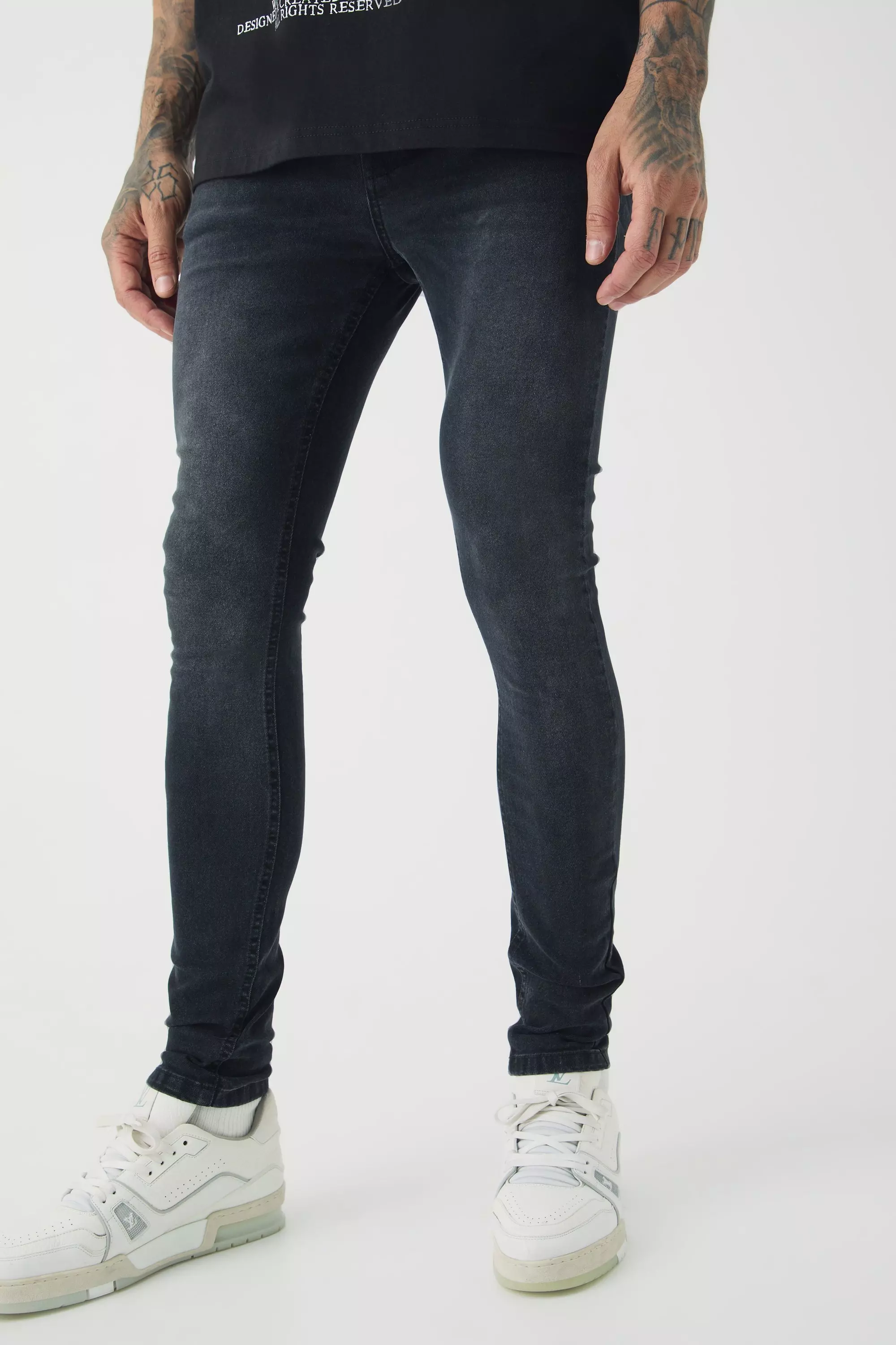 Tall Super Skinny Stretch Jean Washed black