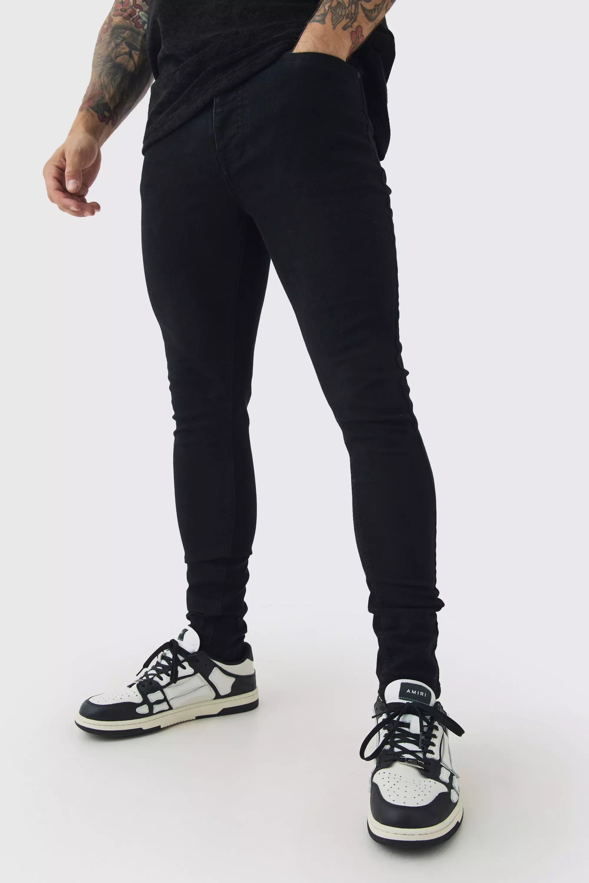 Super Skinny Stretch Jean In True Black True black