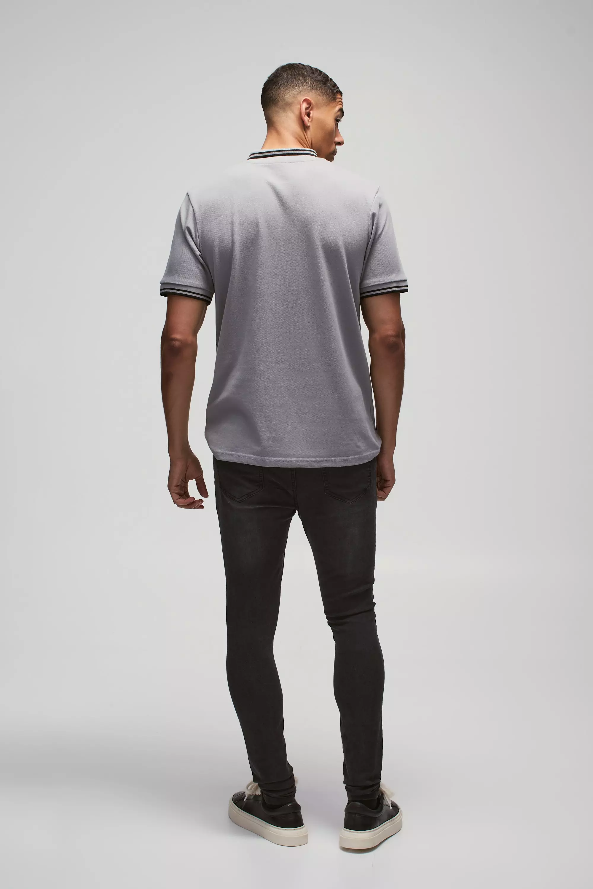 Super Skinny Stretch Jean In Charcoal | boohooMAN USA