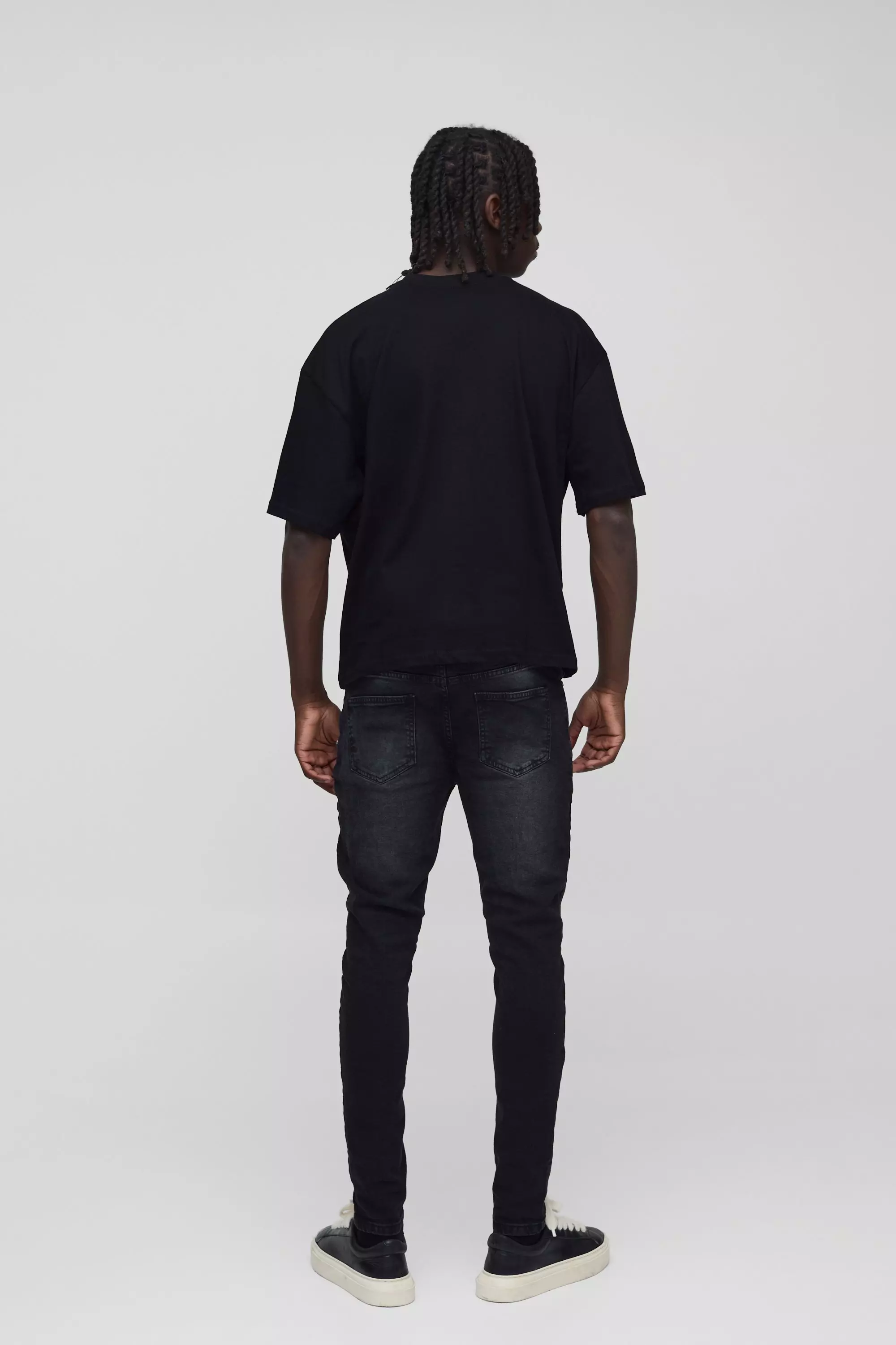 Skinny Stretch Jeans in Schwarz, Washed black alternatives Bild