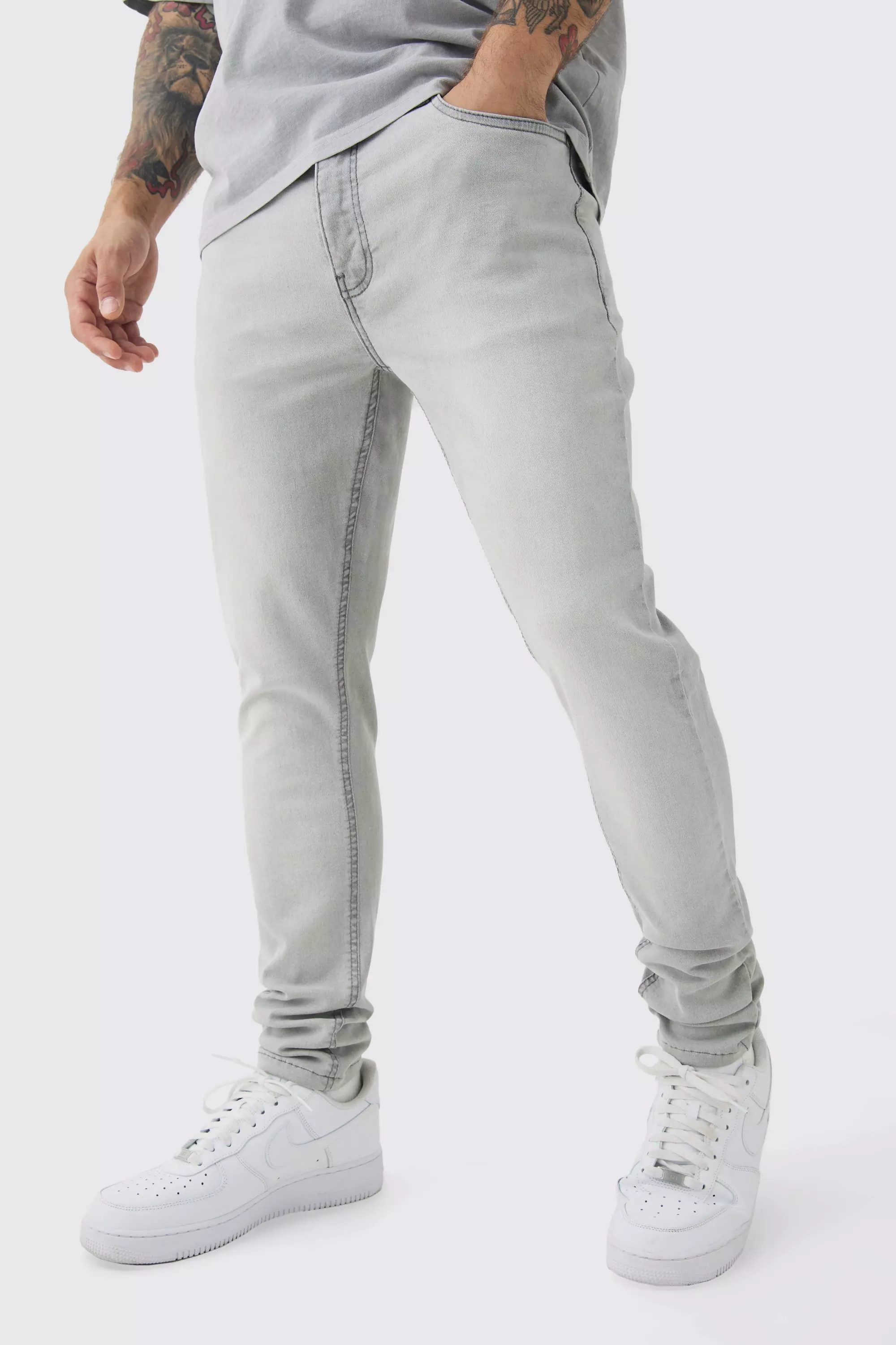 Grey Skinny Stretch Jean In Ice Grey