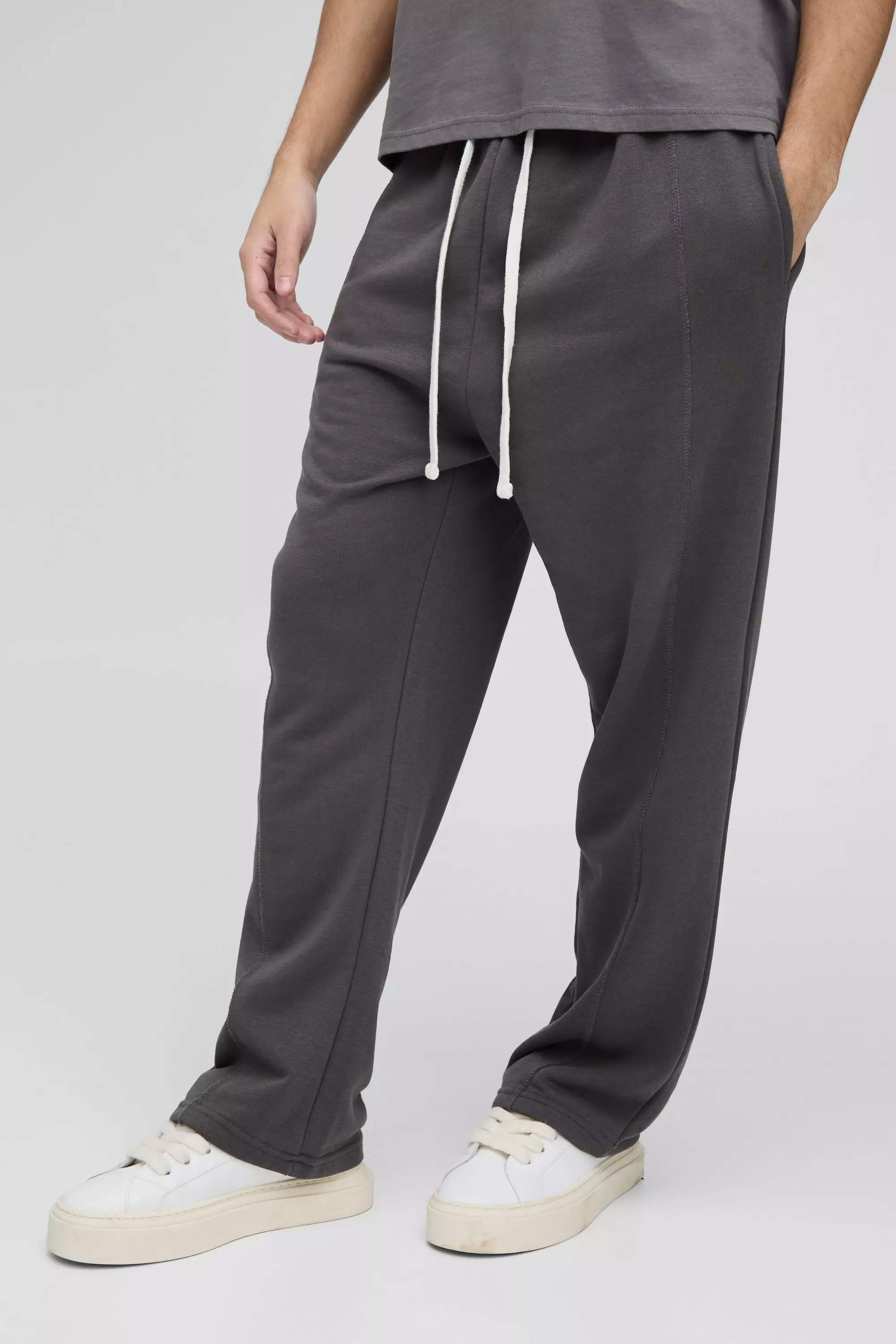 Loose Fit Drop Crotch Loopback Jogger | boohooMAN USA