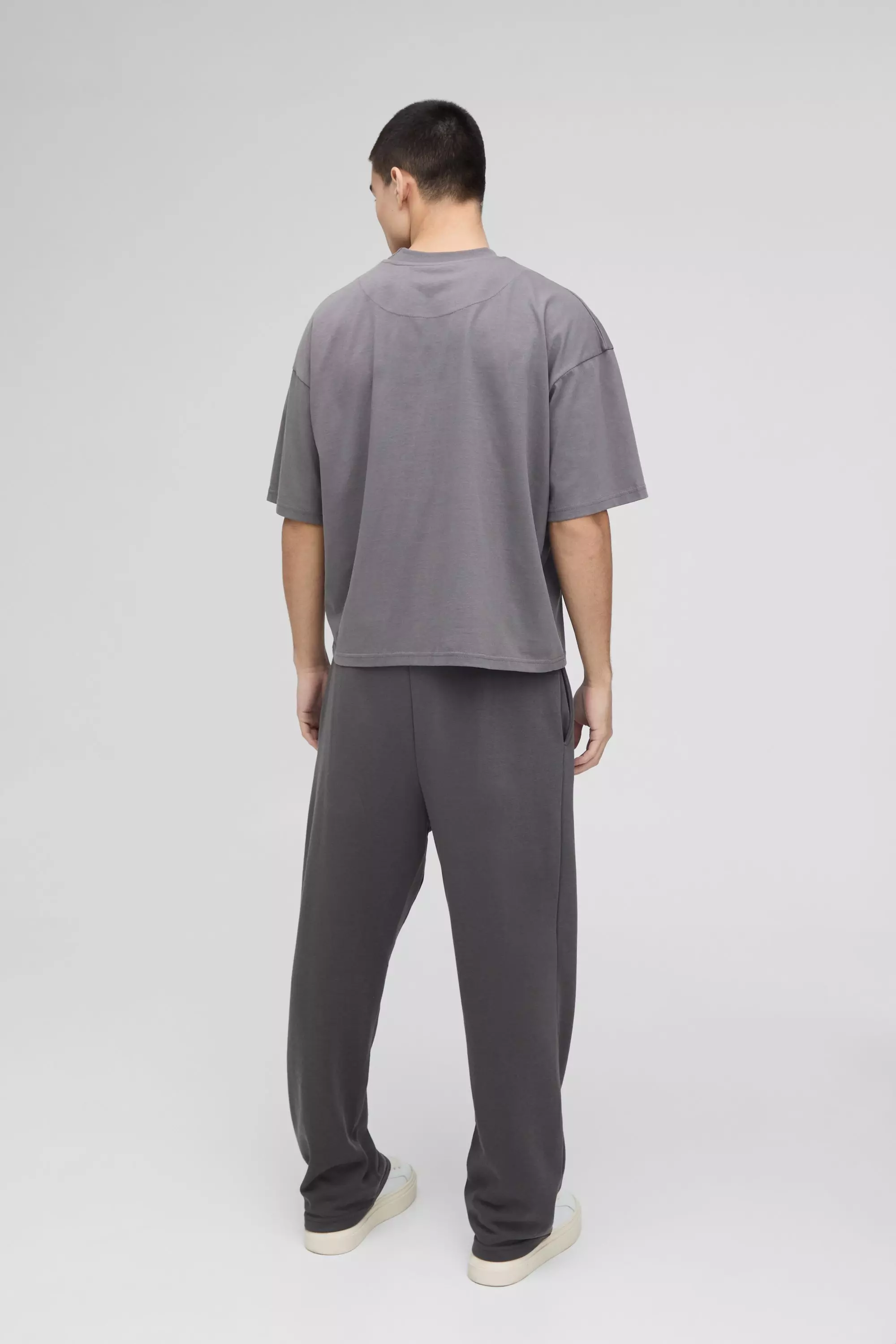 Loose Fit Drop Crotch Loopback Jogger | boohooMAN USA