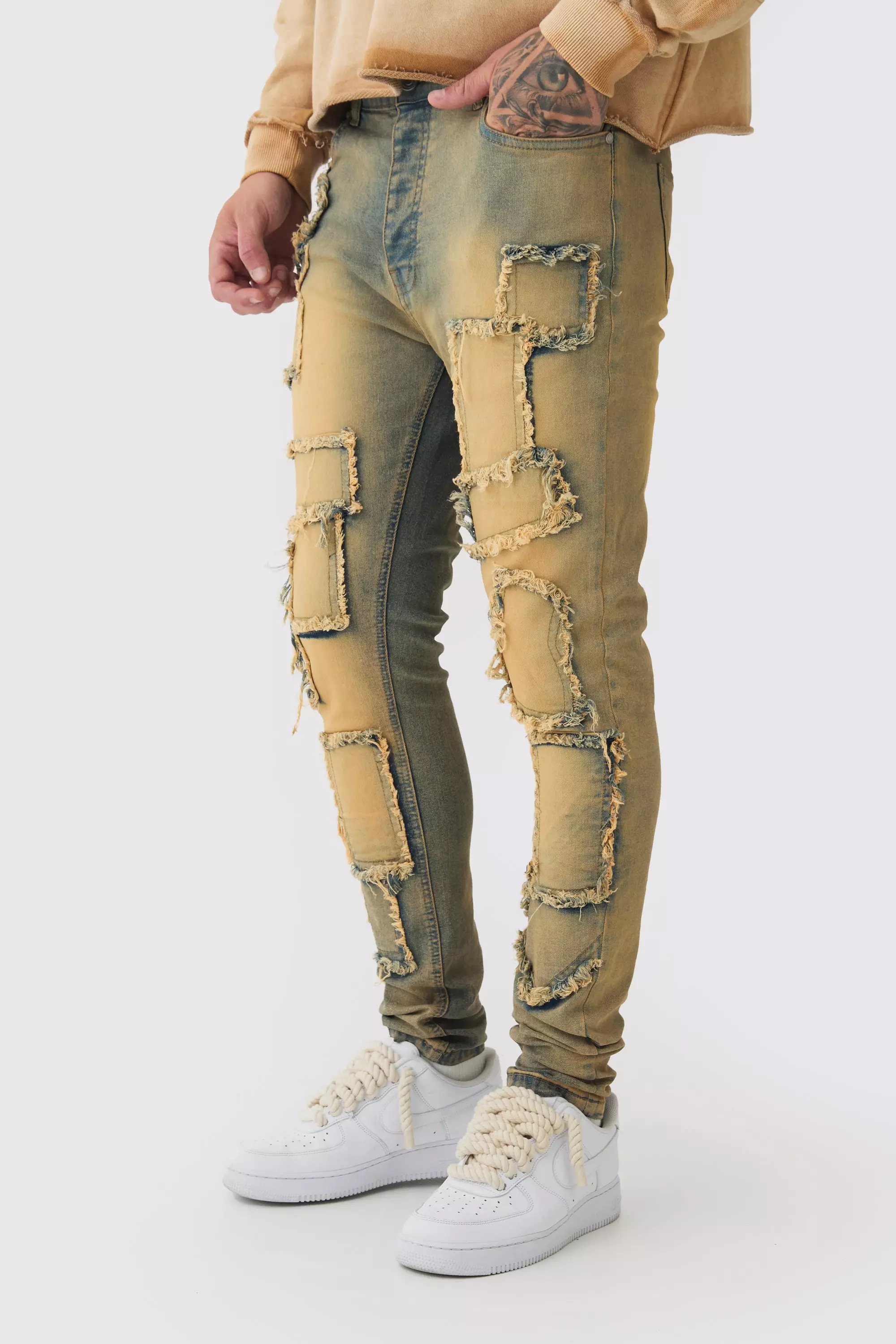 Mid wash Tall Tinted Frayed Skinny Jeans alternative image