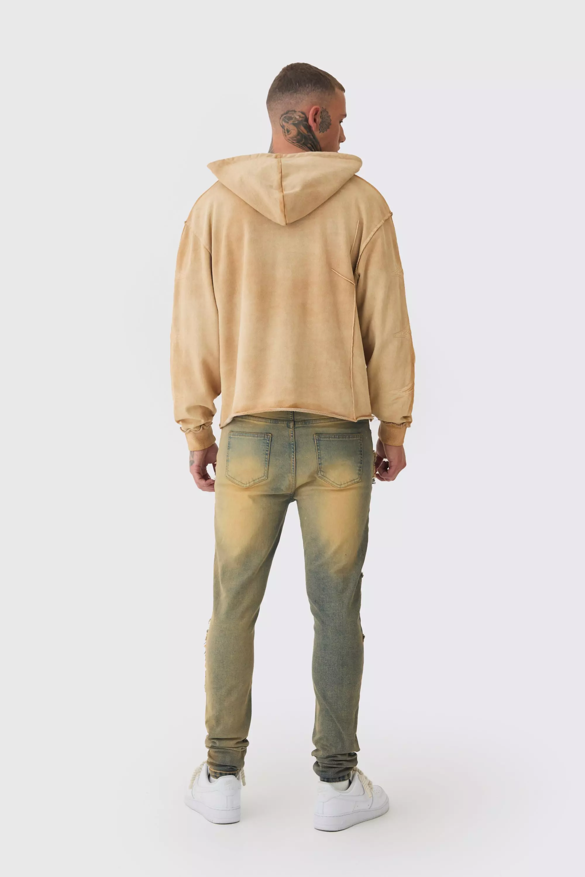 Mid wash Tall Tinted Frayed Skinny Jeans alternative image