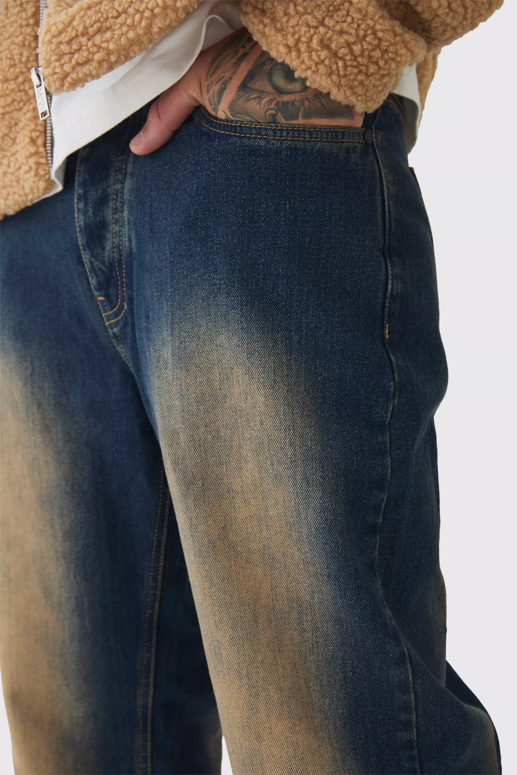 Tall - Jean flare patchwork à double épaisseur, Dark wash autre image