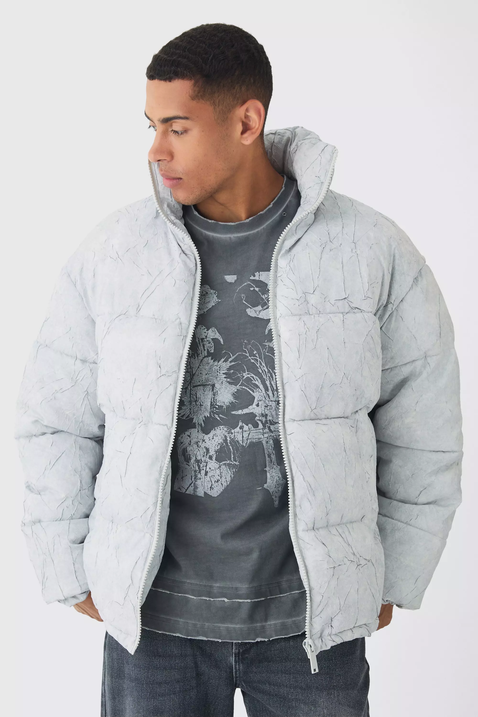 Oversized white puffer jacket online