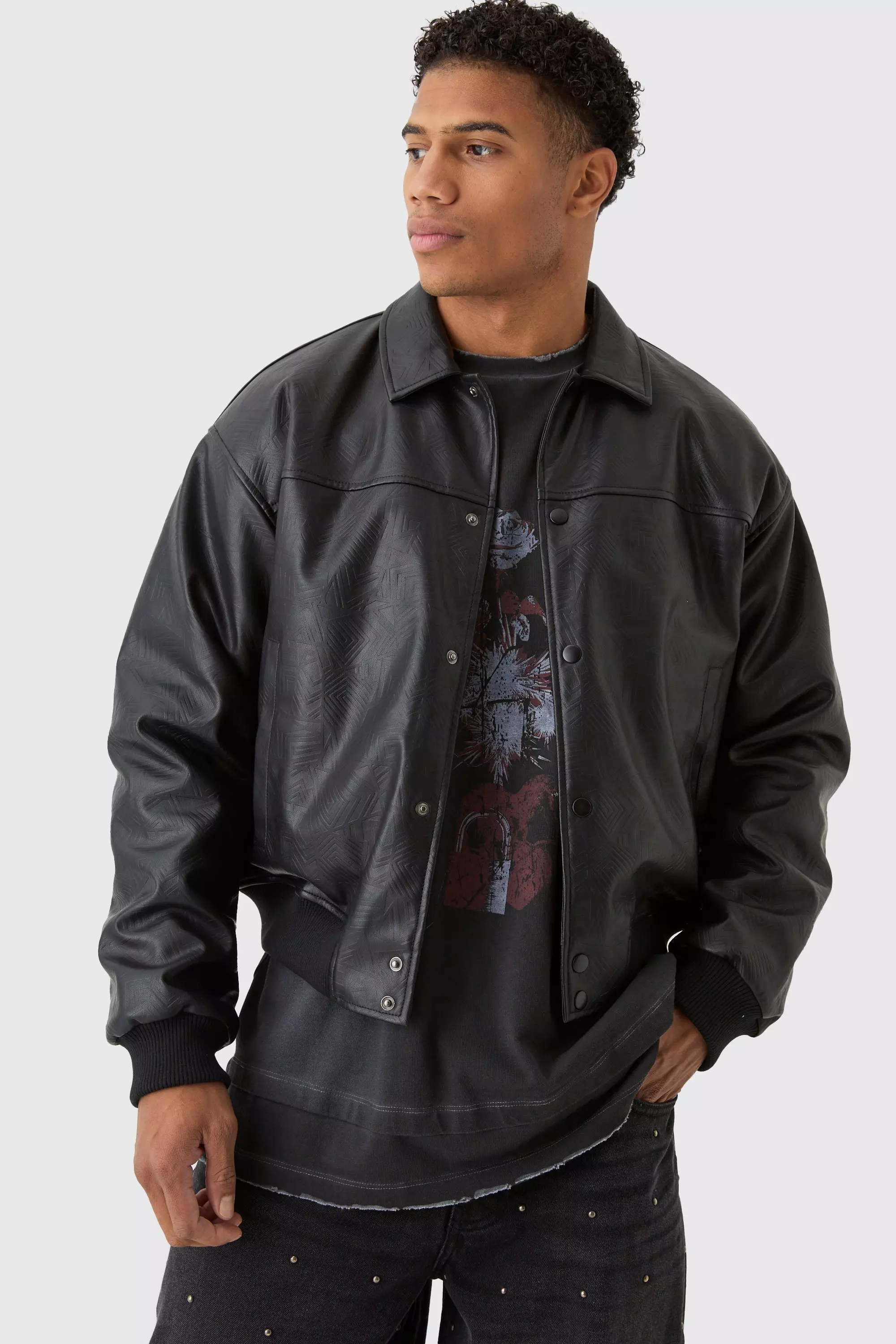 Bomber oversize en synthétique, Black autre image