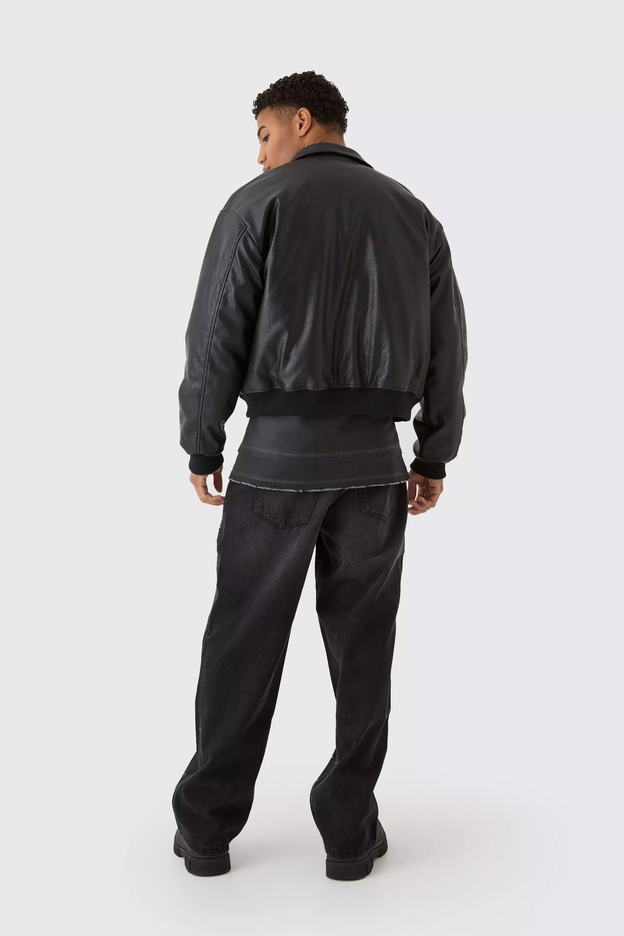 Bomber oversize en synthétique, Black autre image