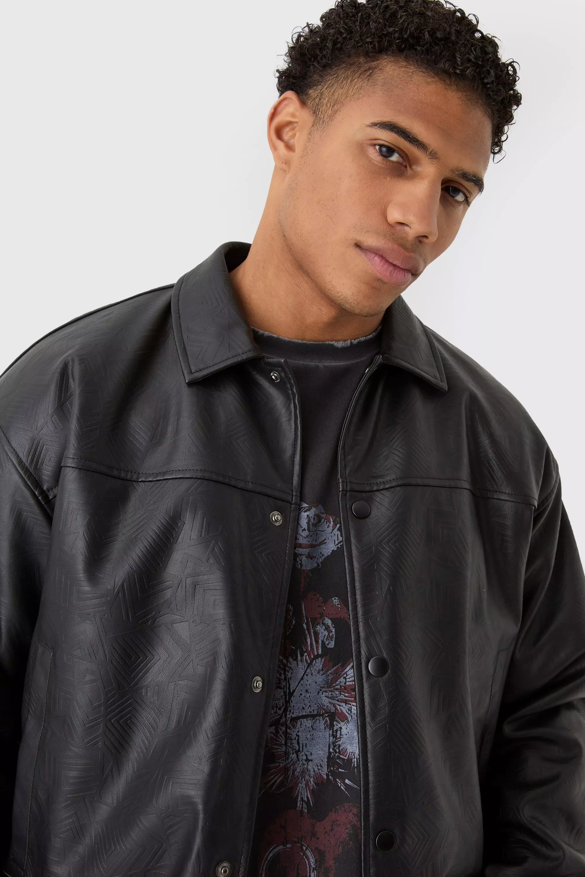Bomber oversize en synthétique, Black autre image