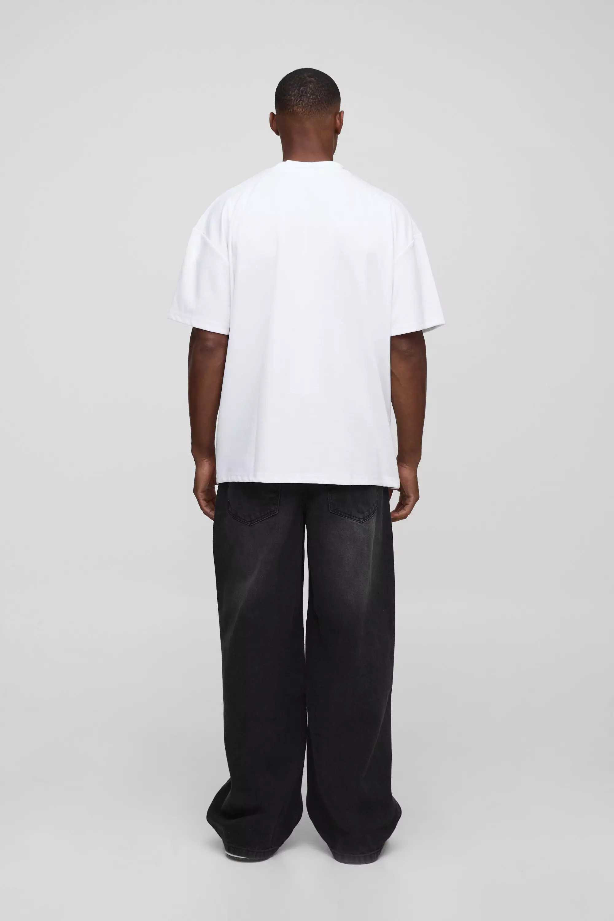 Baggy Rigid Jean In Charcoal | boohooMAN USA