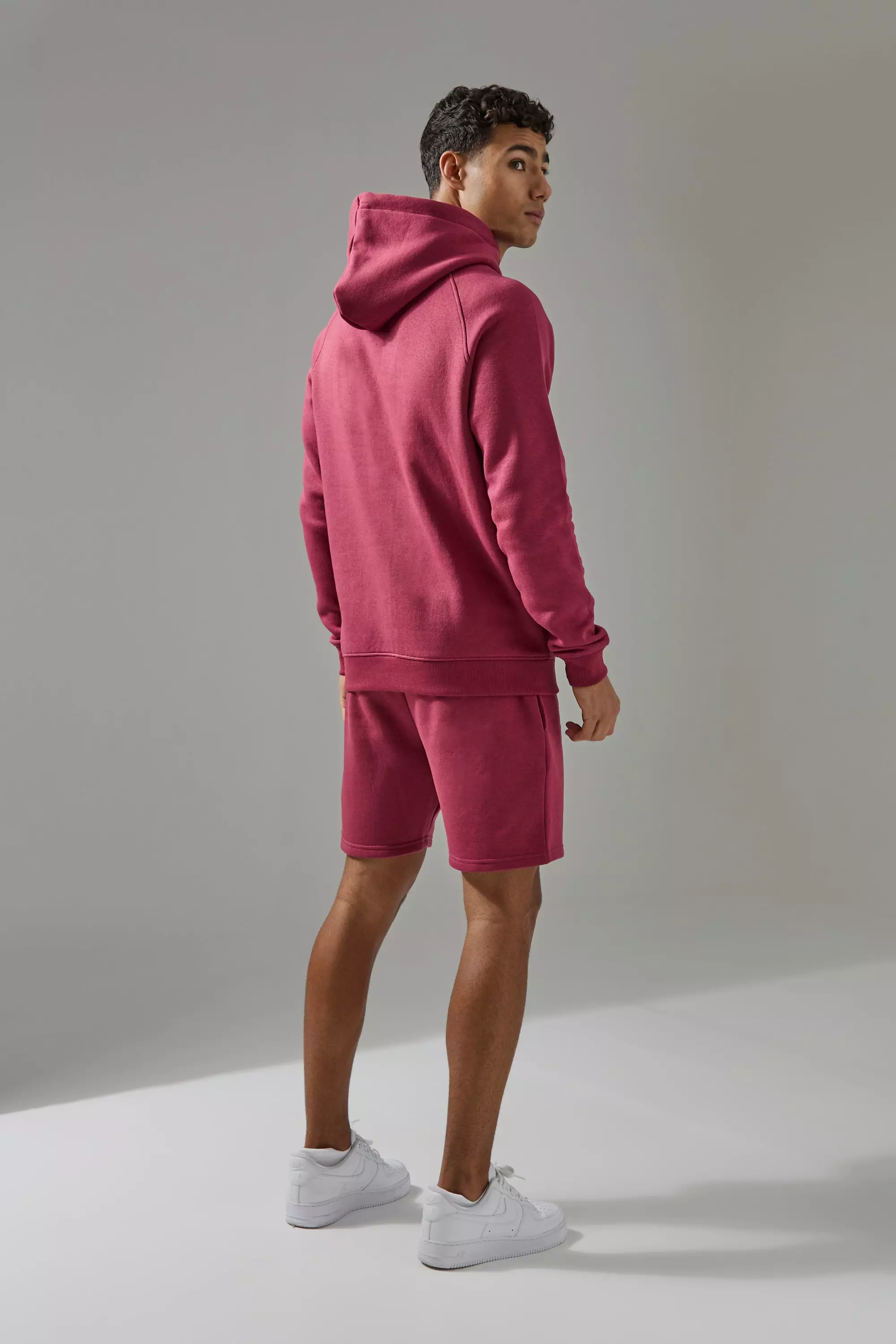 Man Active Hoodie Short Tracksuit boohooMAN UK