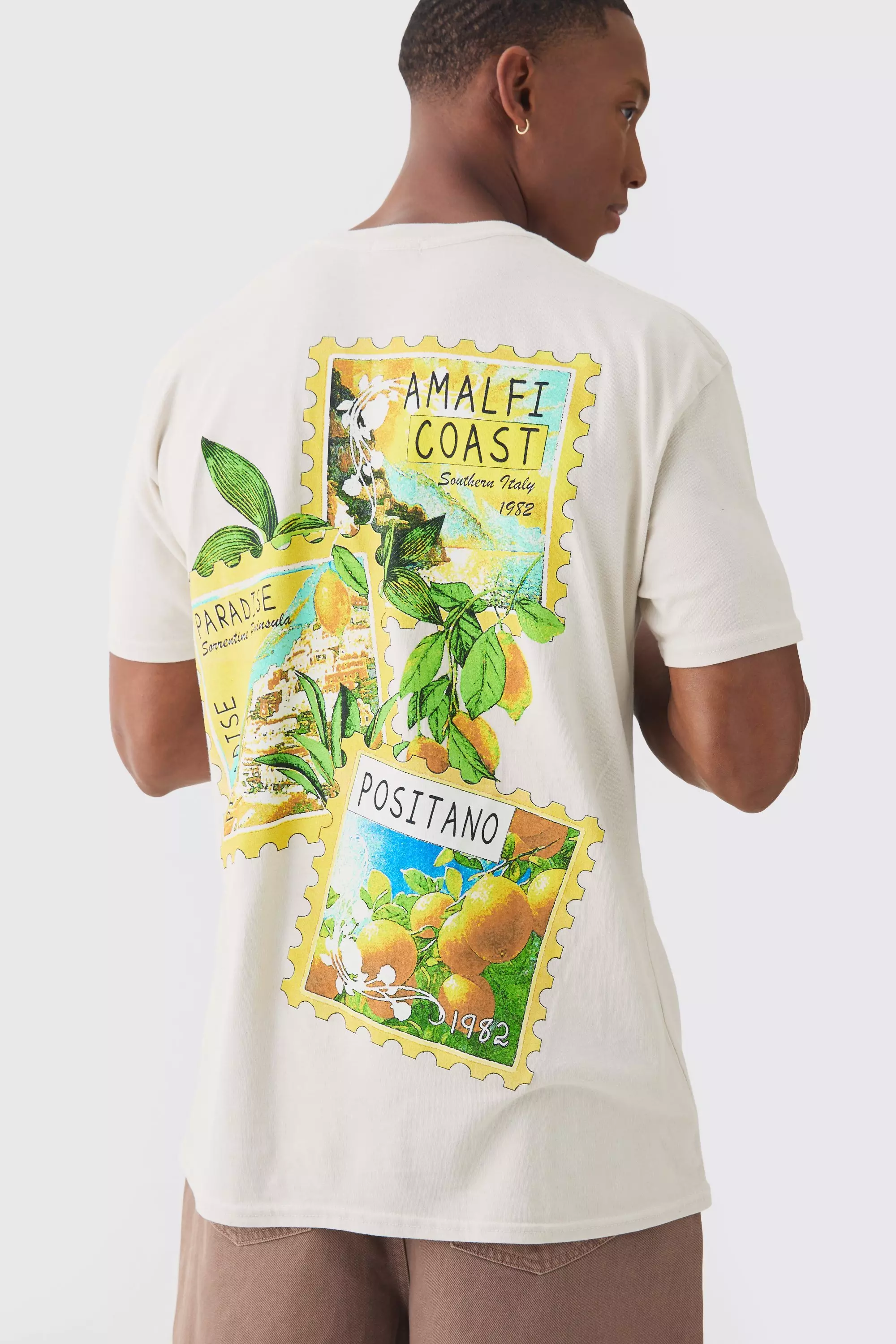 Ecru Postcard Travel Wash Print T-shirt alternative image