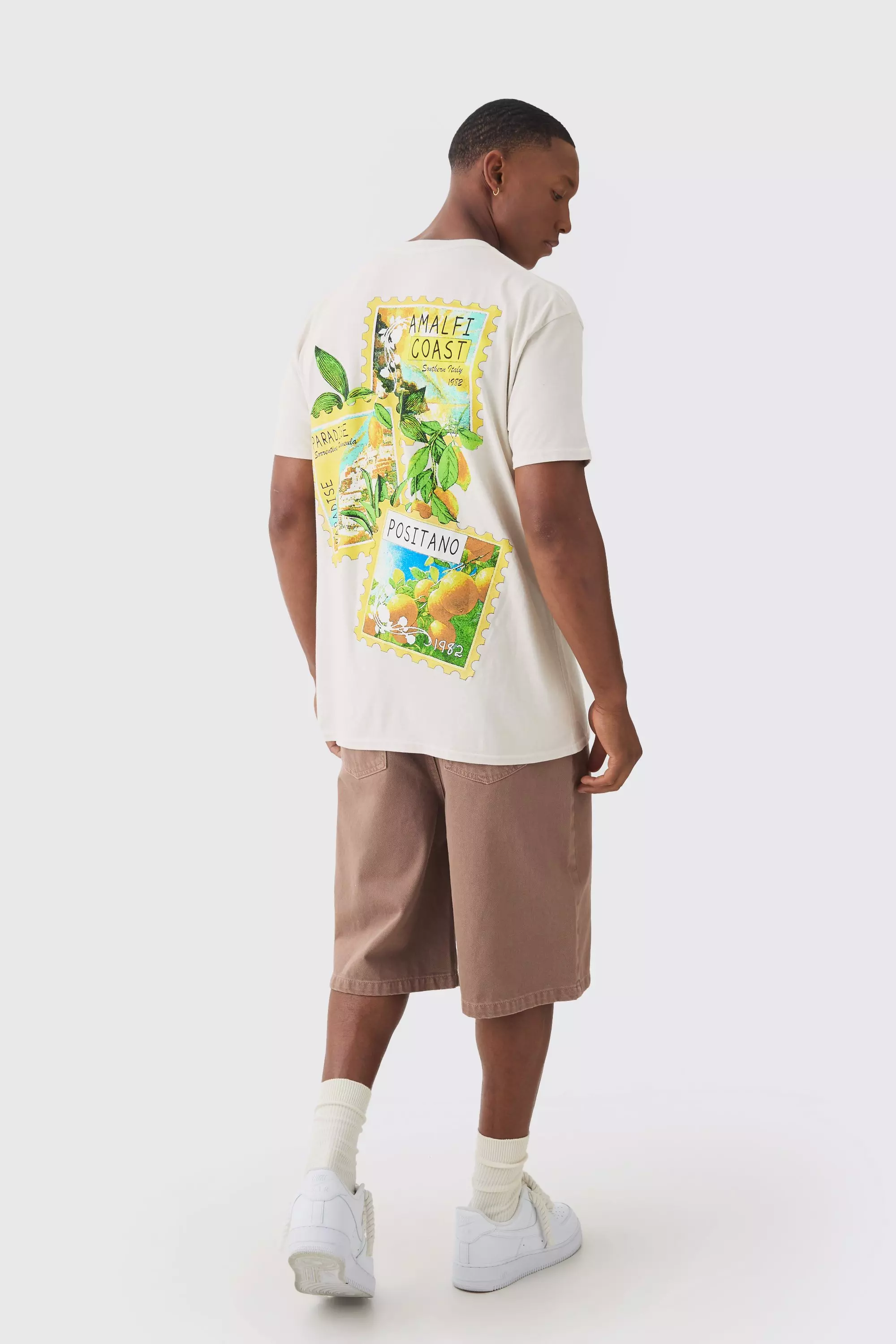 Ecru Postcard Travel Wash Print T-shirt alternative image