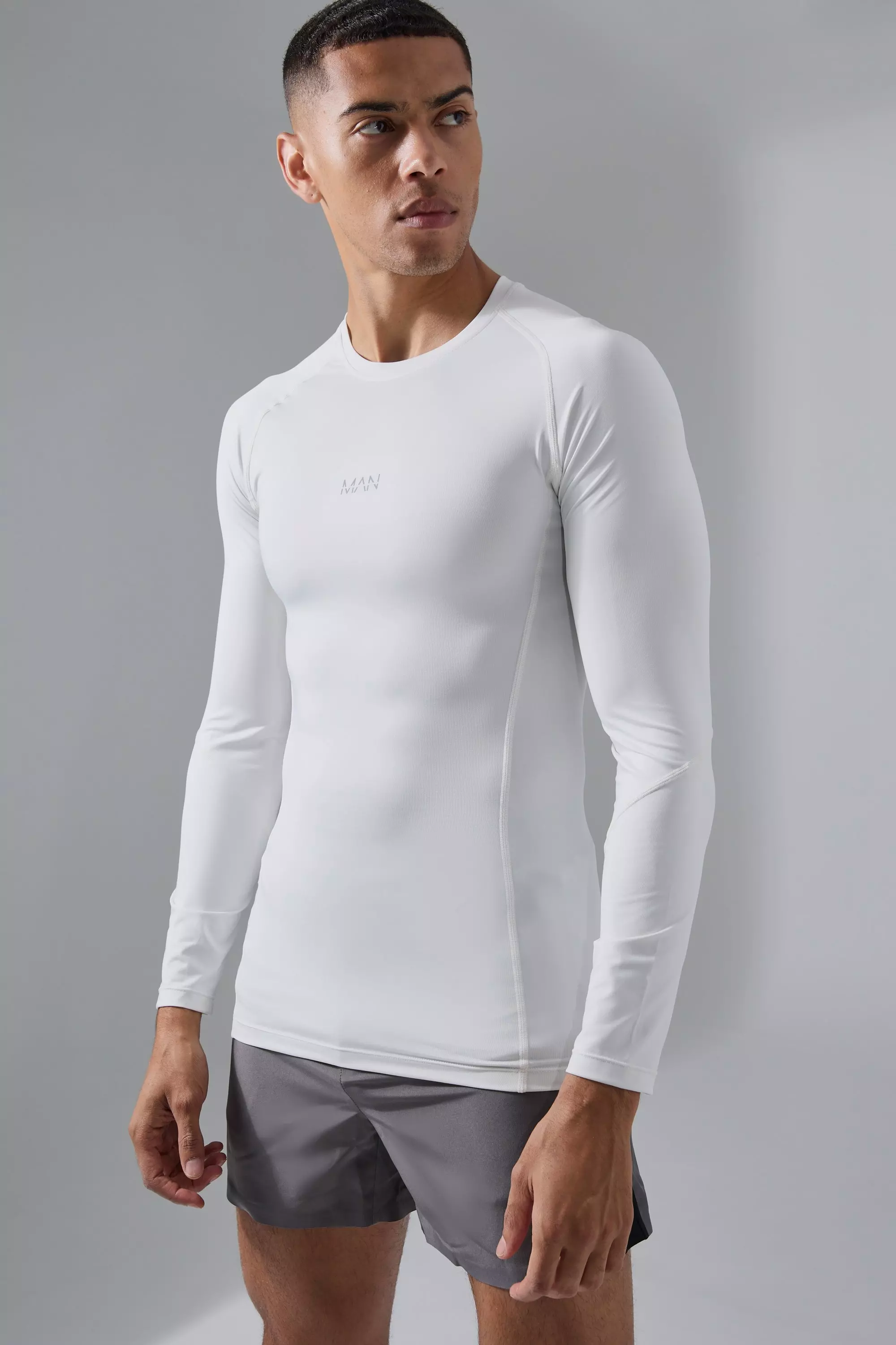 Man Active Base Layer Long Sleeve T shirt boohooMAN USA