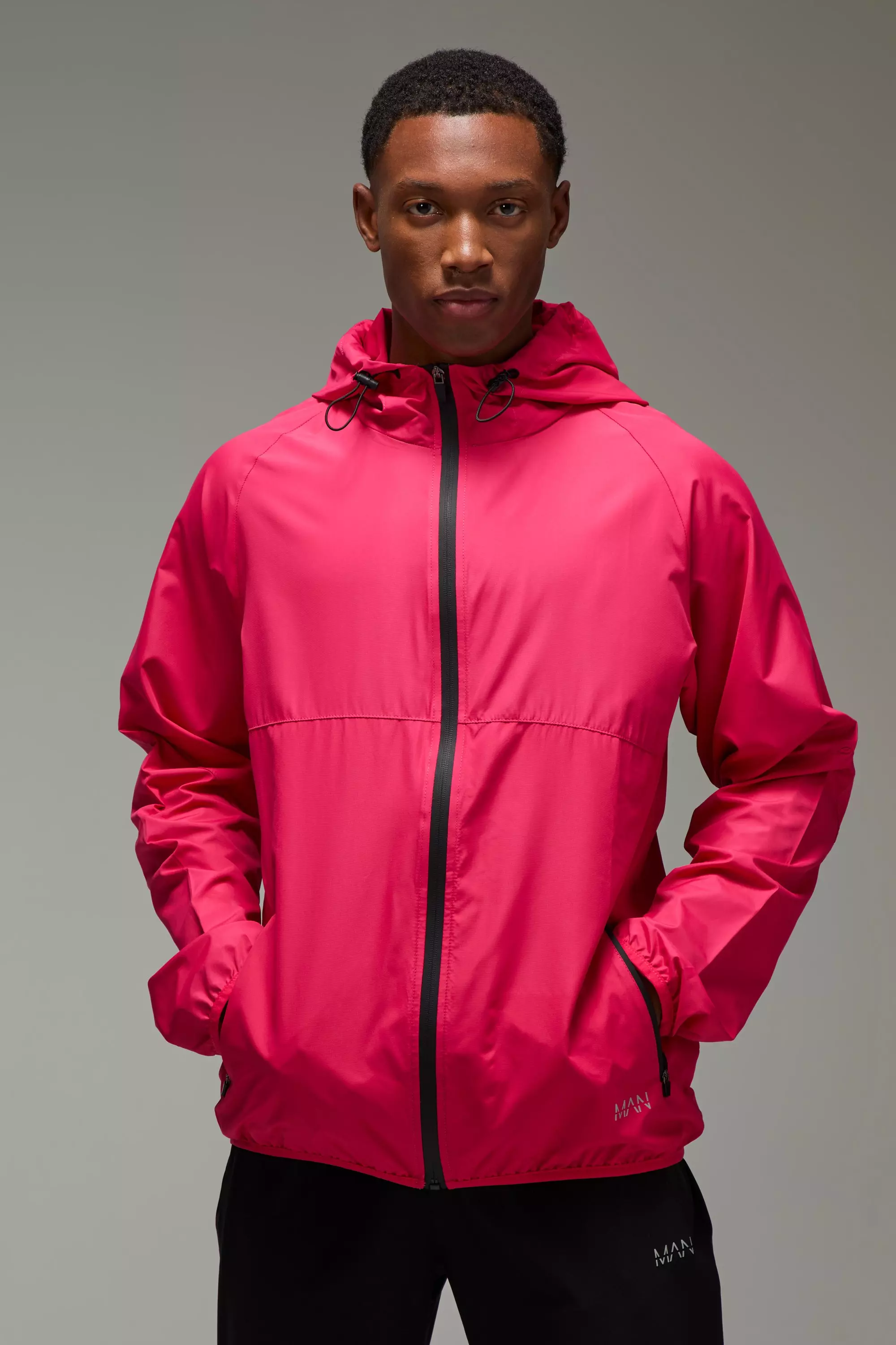 Man Active Ripstop Shower Resist Windbreaker Pink