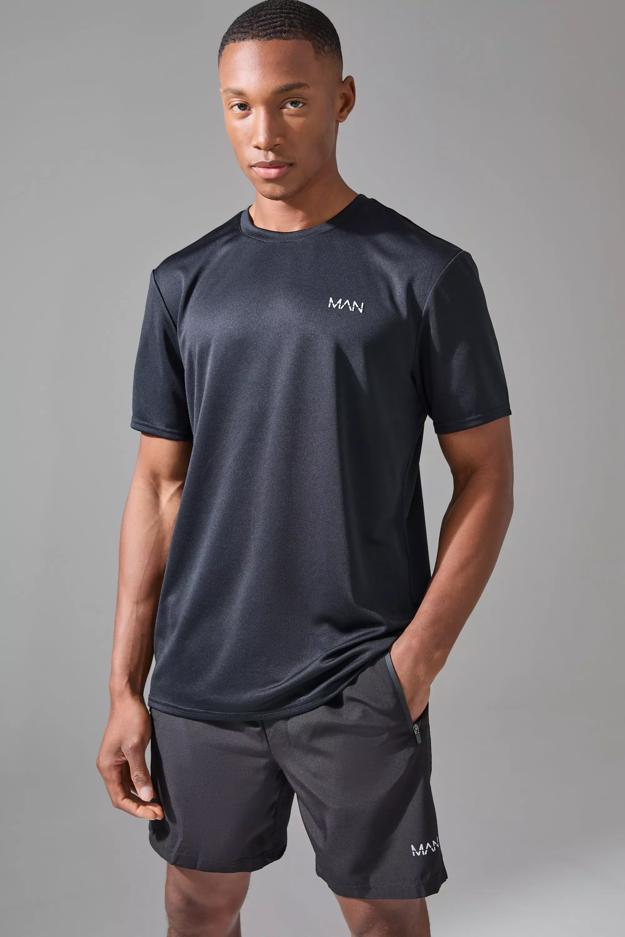 Black Man Active Marl Performance T-shirt