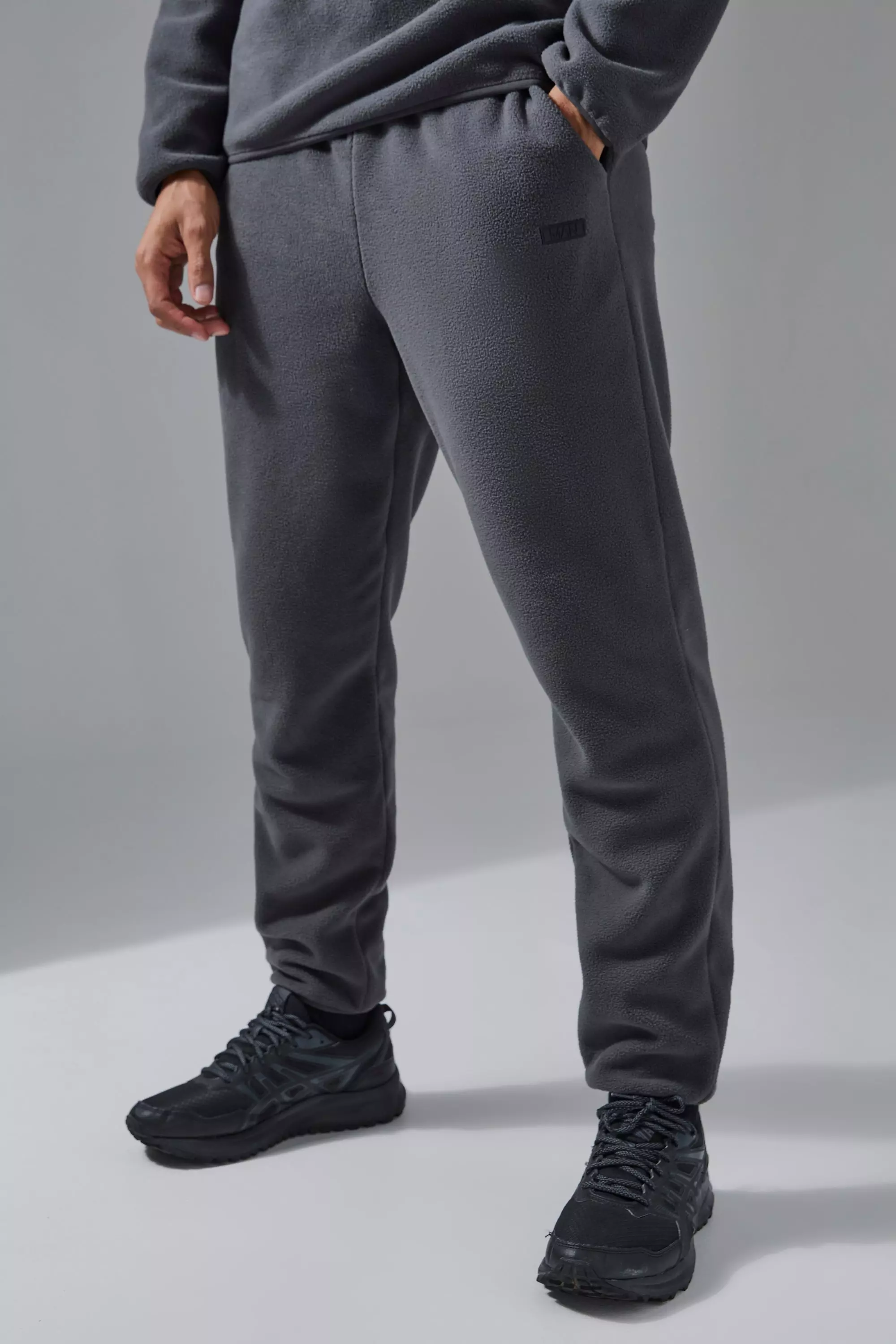 Man Active Fleece Sweatpants Charcoal