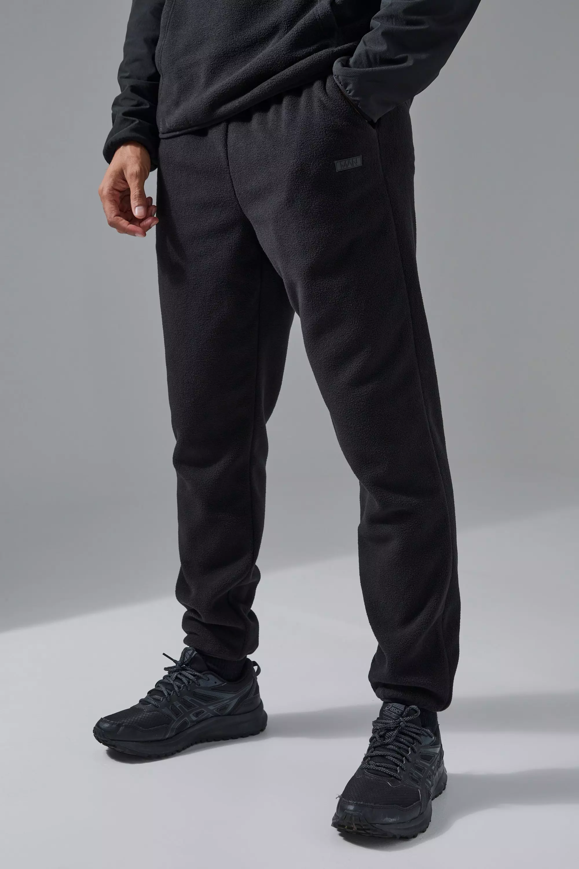 Man Active Fleece Sweatpants Black