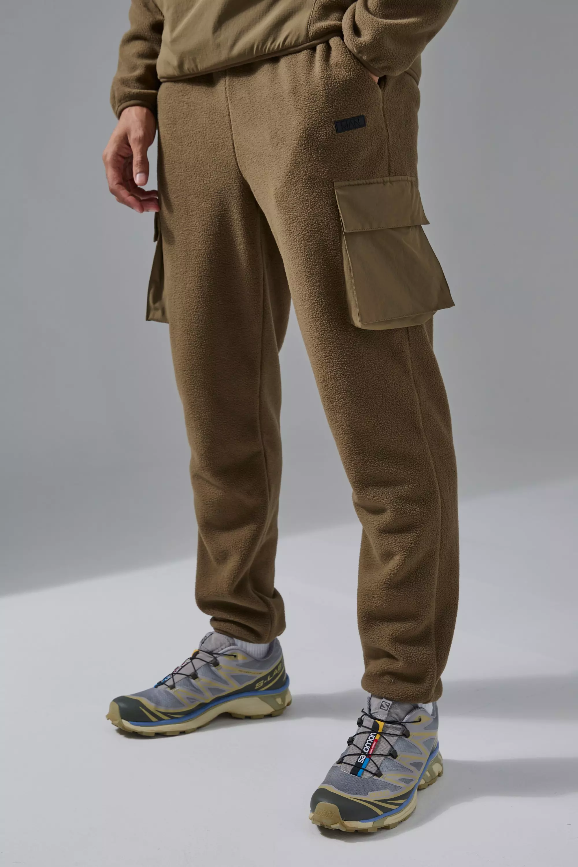 Khaki Man Active Fleece Cargo Jogger