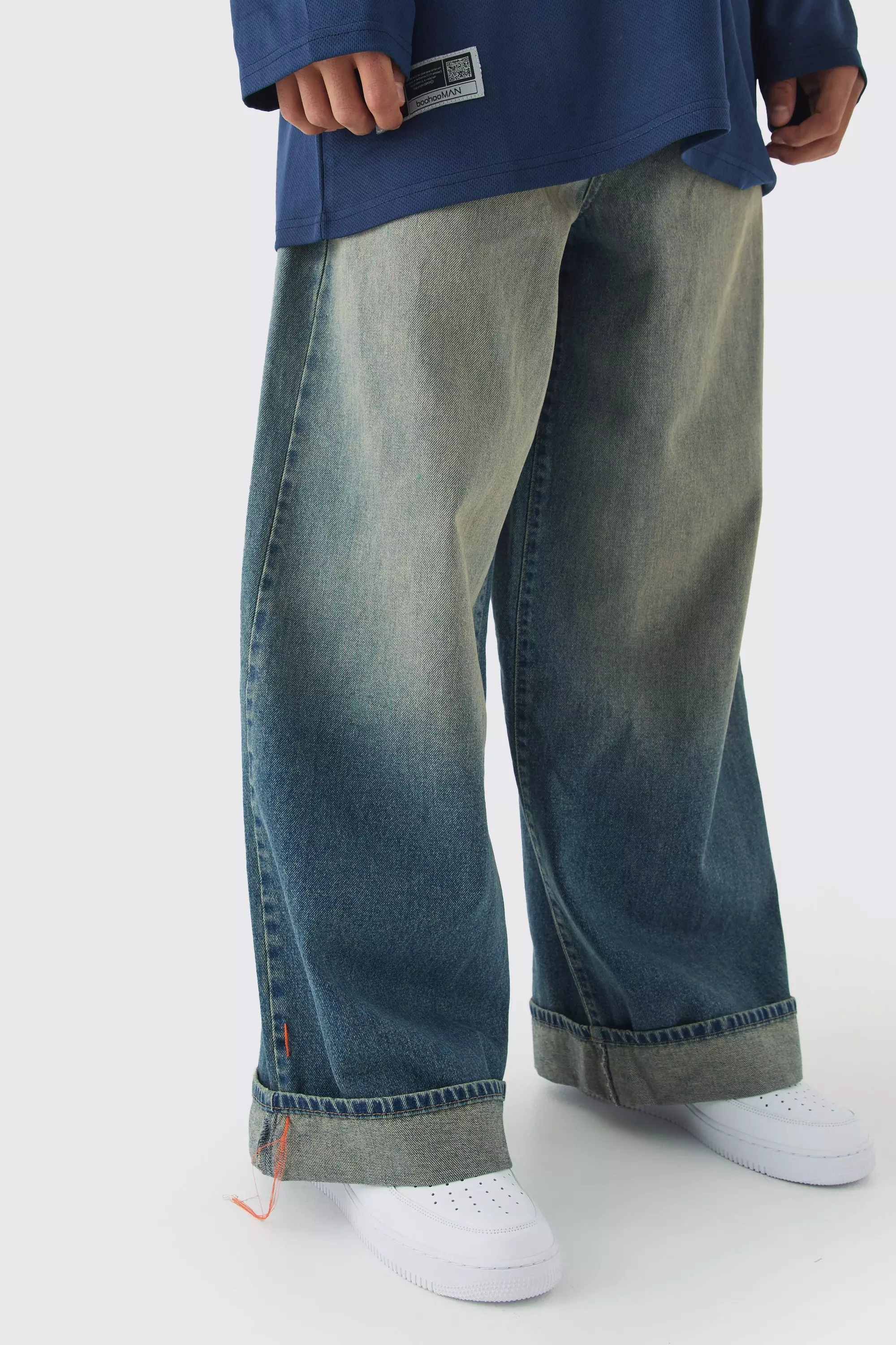 Lockere Jeans mit Naht-Detail, Antique blue alternatives Bild
