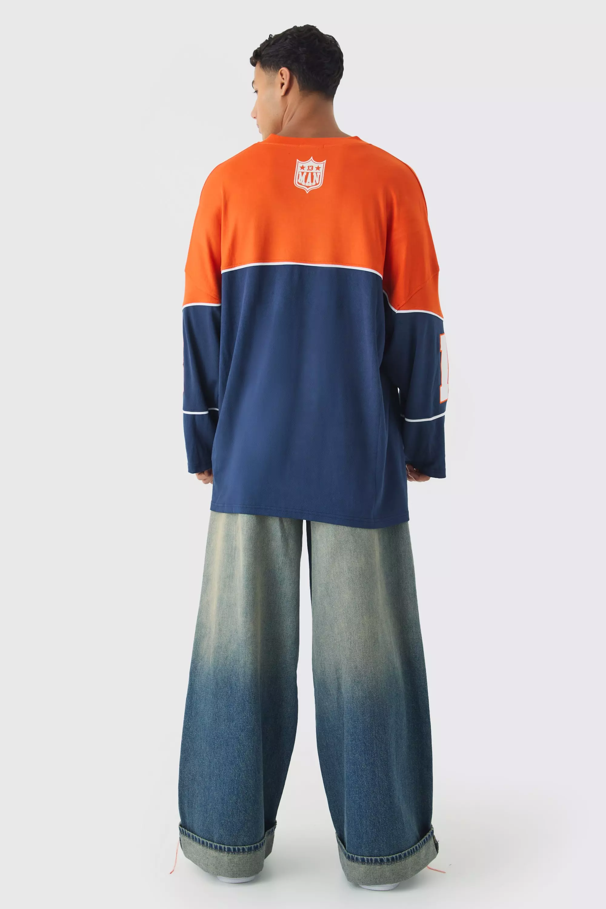 Jean baggy à coutures apparentes, Antique blue autre image