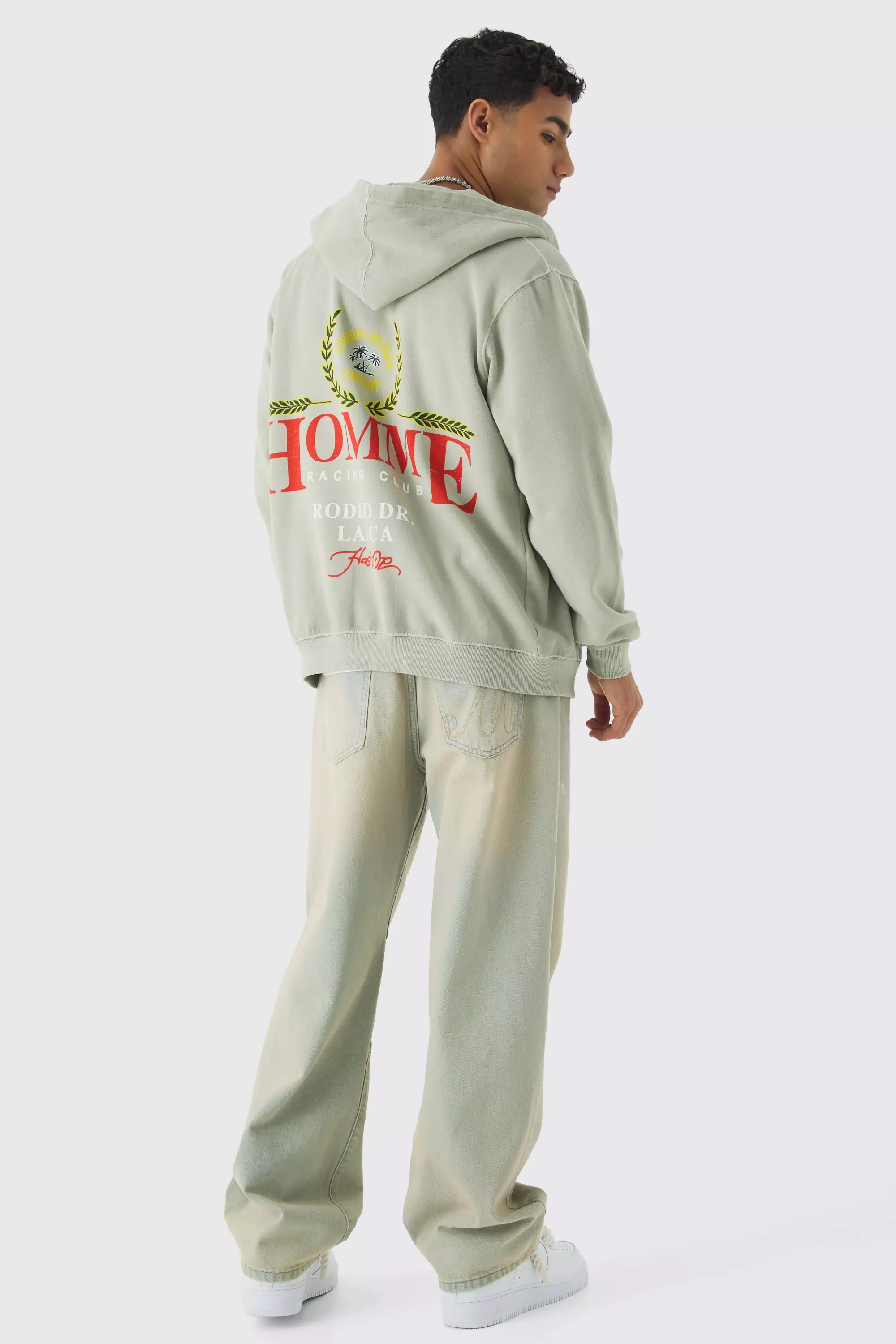 Relaxed Rigid Paint Splatter Denim Jeans | boohooMAN USA