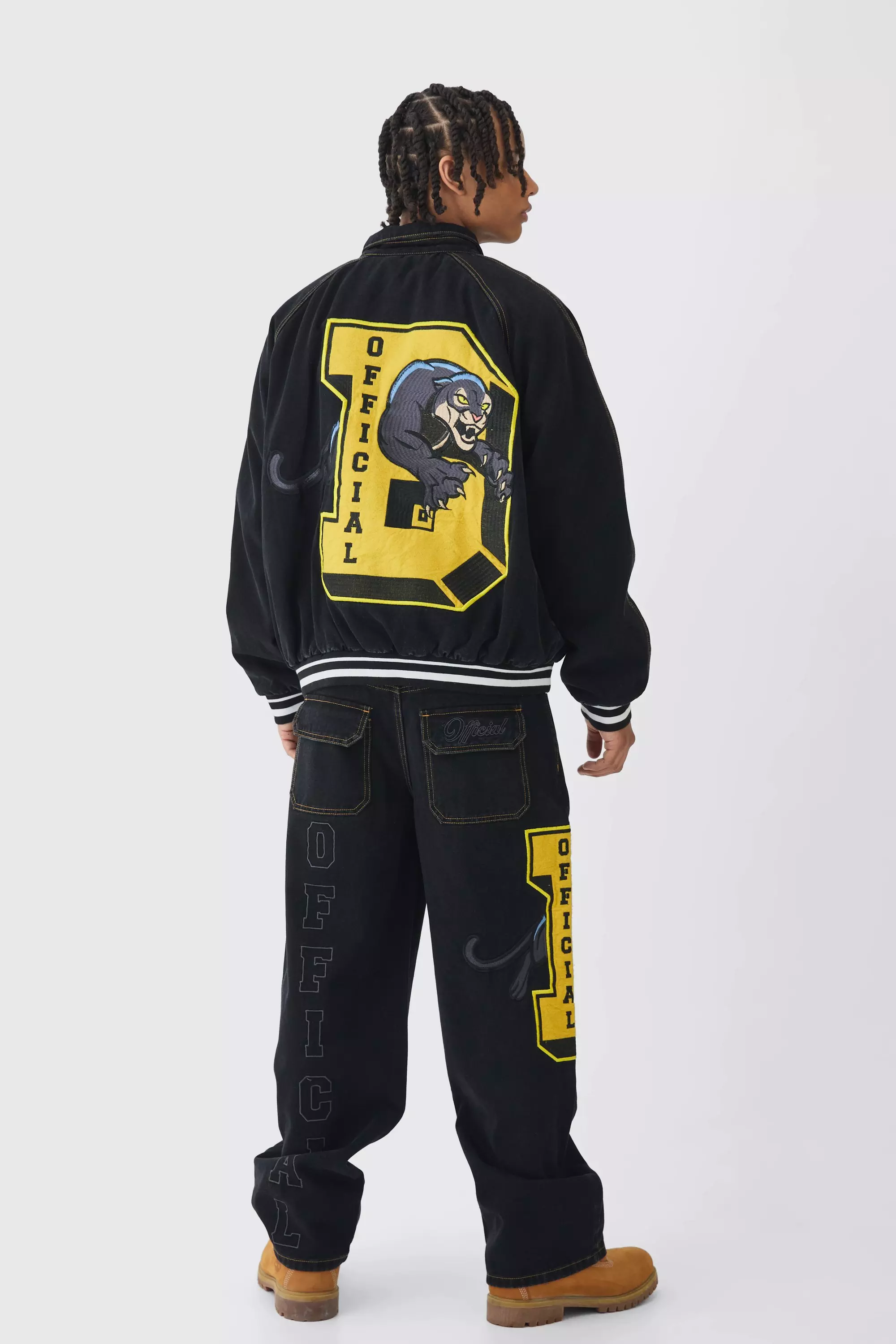 Extrem lockere Jeans mit Applikation, True black alternatives Bild