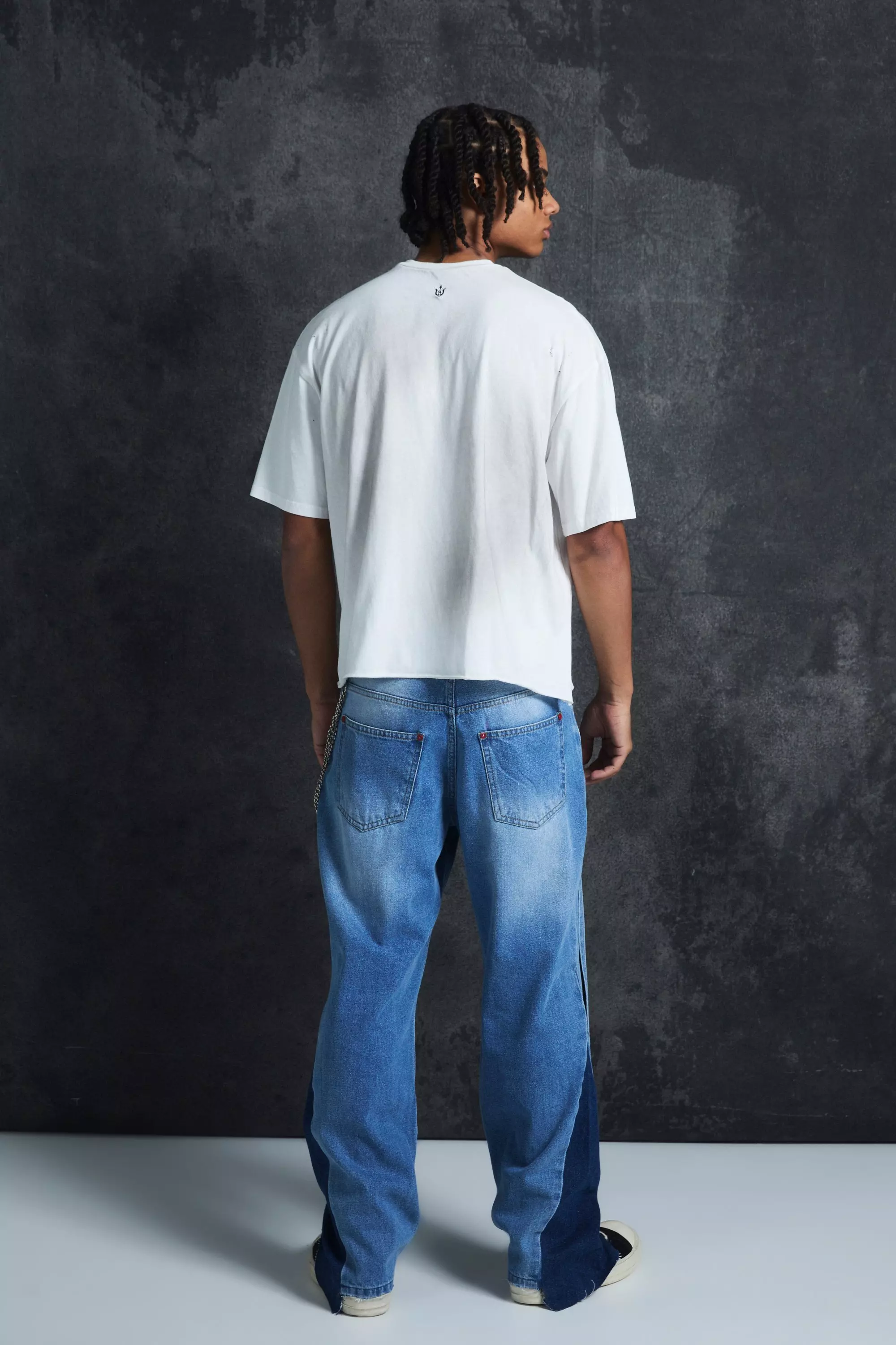 Jeans Rilassati In Denim Rigido Con Pannelli, Light blue immagine alternativa