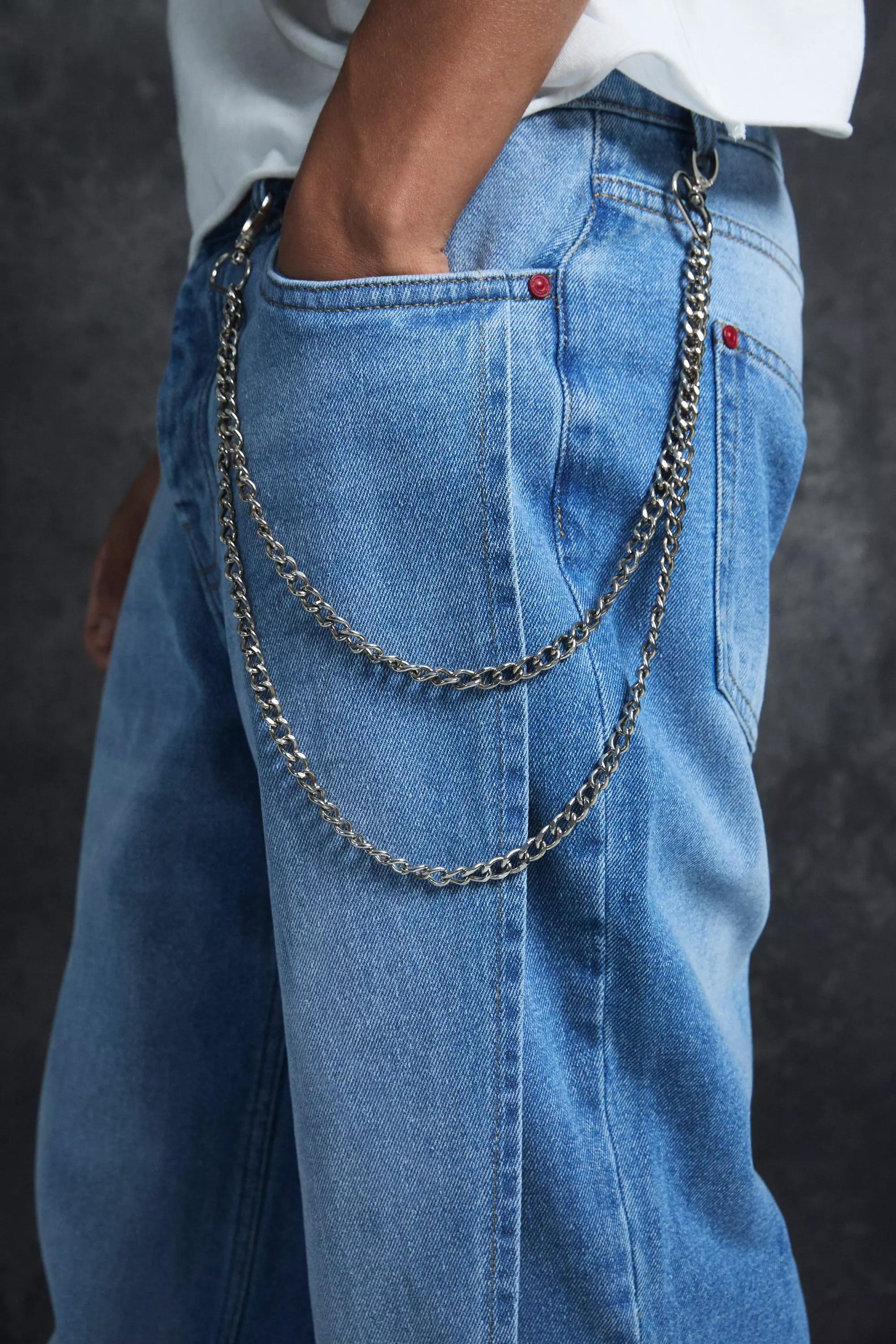 Light blue Trippie Redd Relaxed Rigid Gusset Panel Denim Jeans alternative image