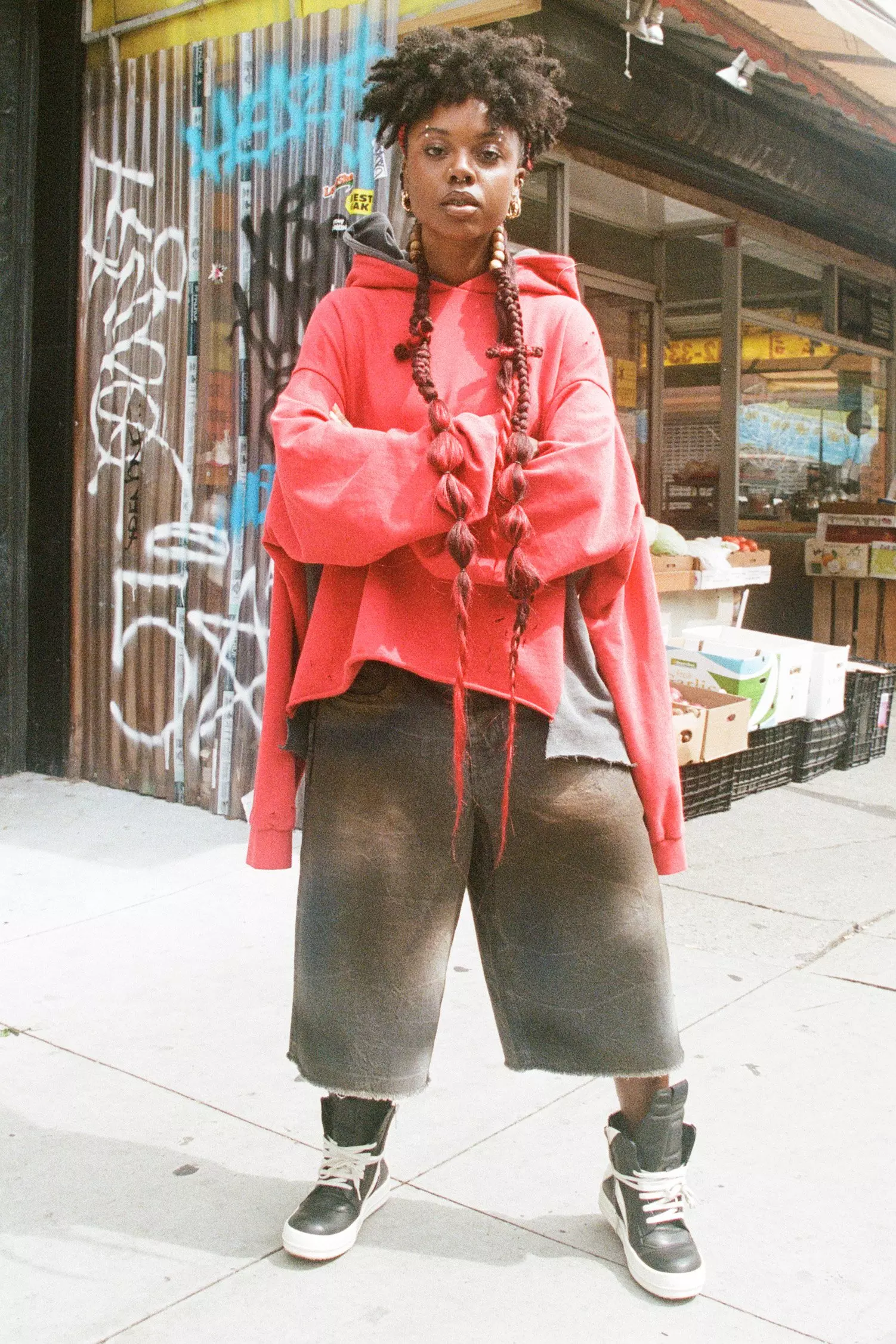 Trippie Redd Long Line Extreme Washed Denim Jorts boohooMAN