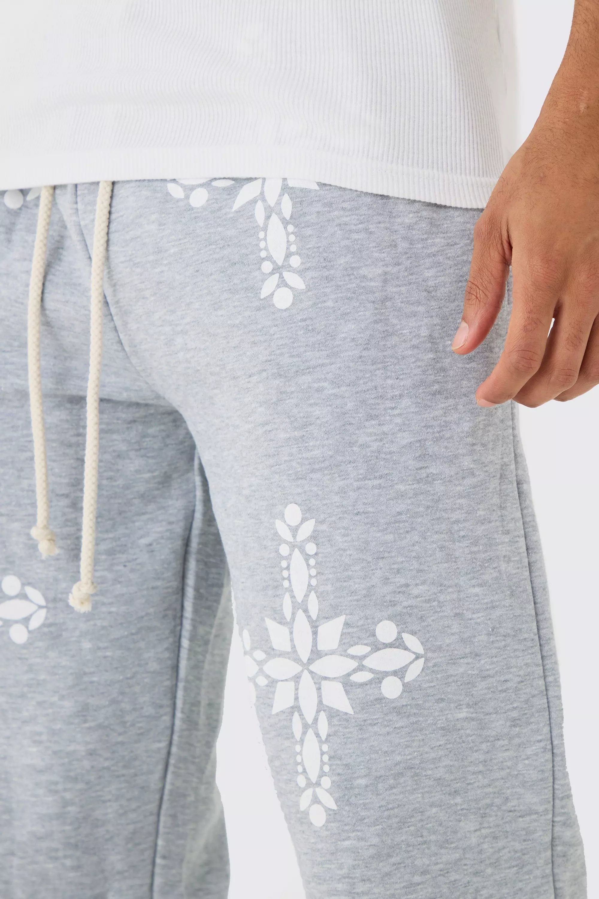 Relaxed Fit Gothic Cross Print Jogger | boohooMAN USA