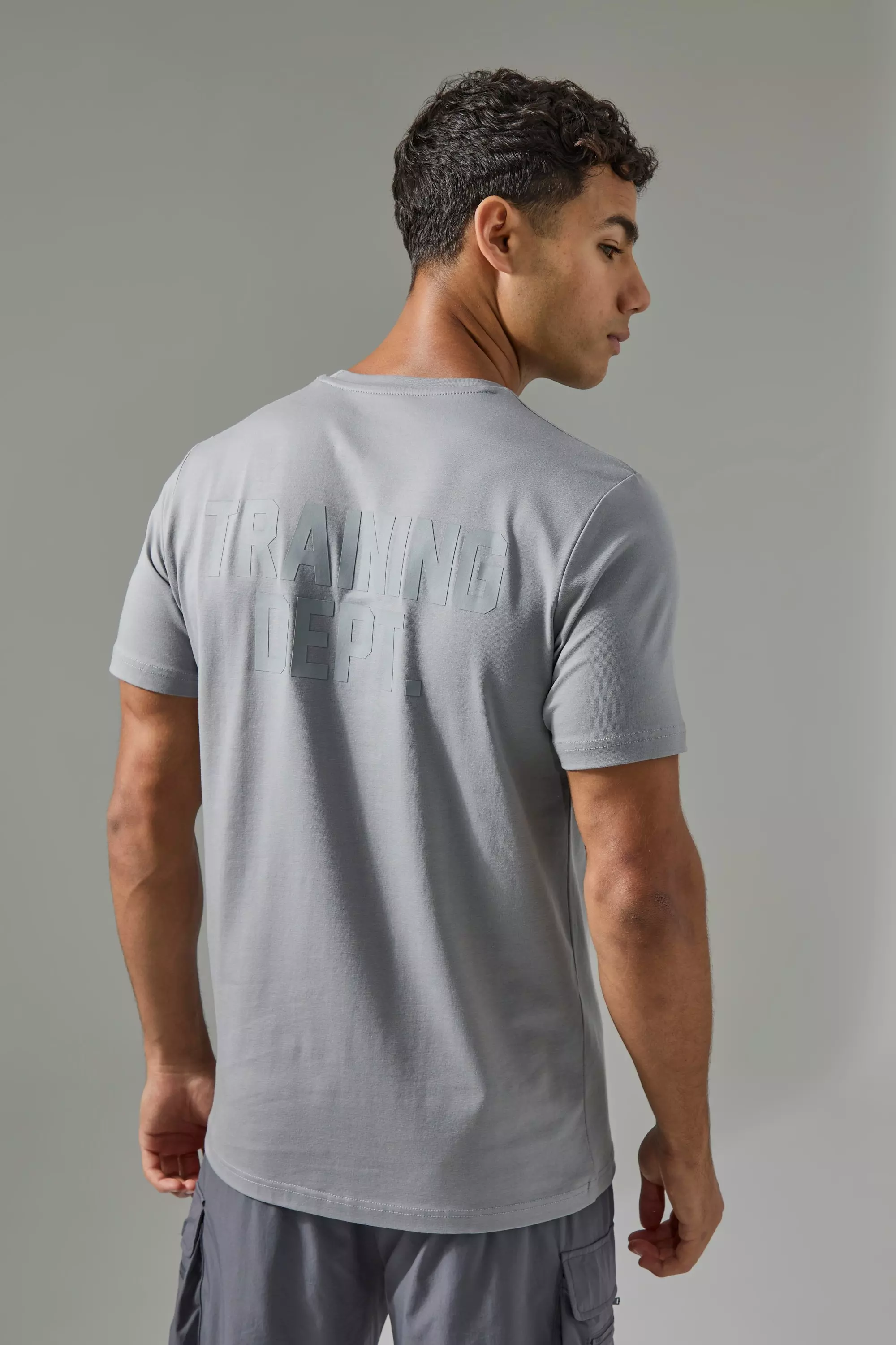 Man Active Training Dept Slim Fit T-shirt Grey