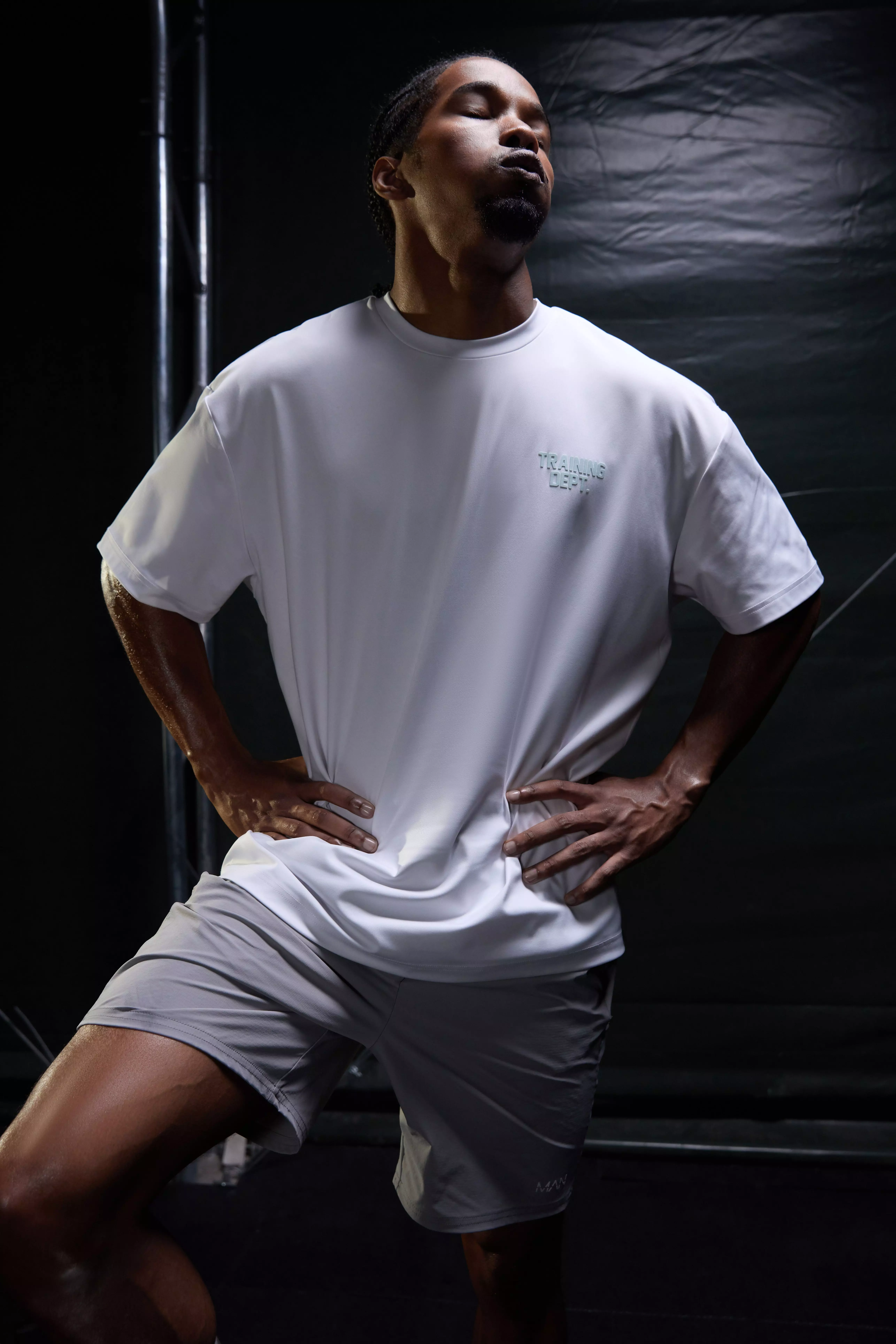 Man Active Training Dept Oversized Performance T-shirt White