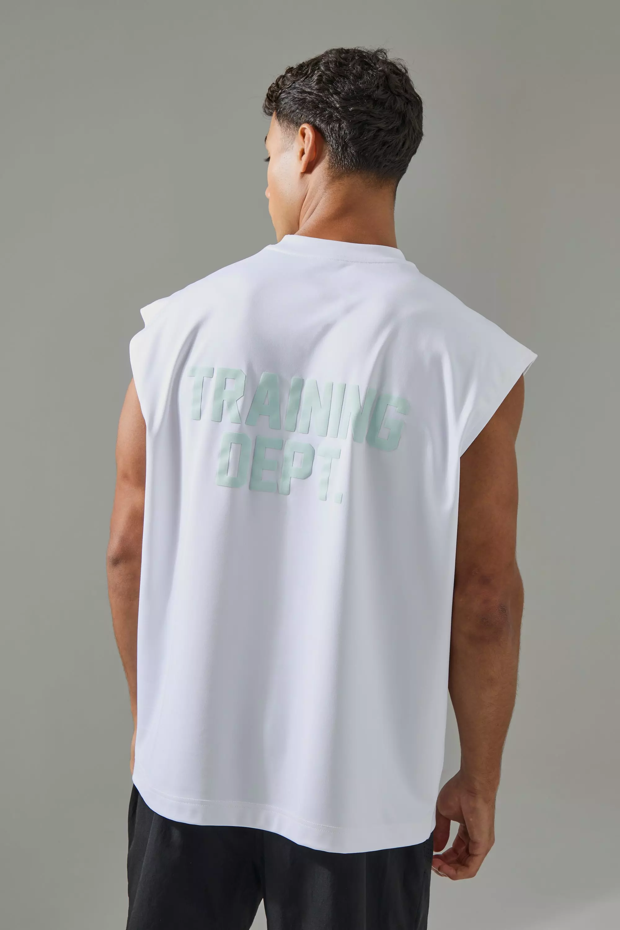 White Man Active Training Dept Oversized Performance Tank