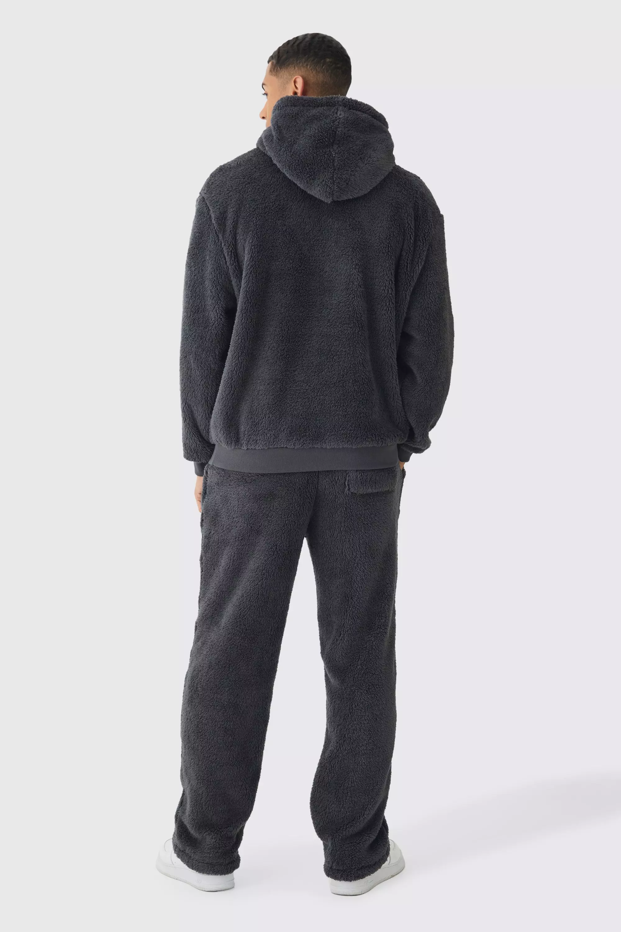 Oversized Teddy Borg Hoodie boohooMAN UK