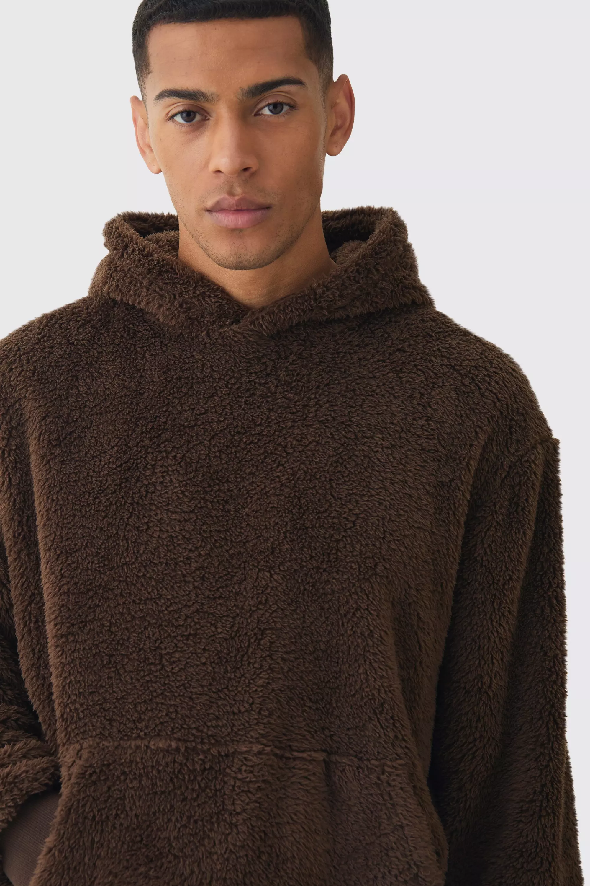 Sweat à capuche oversize en polaire, Chocolate autre image
