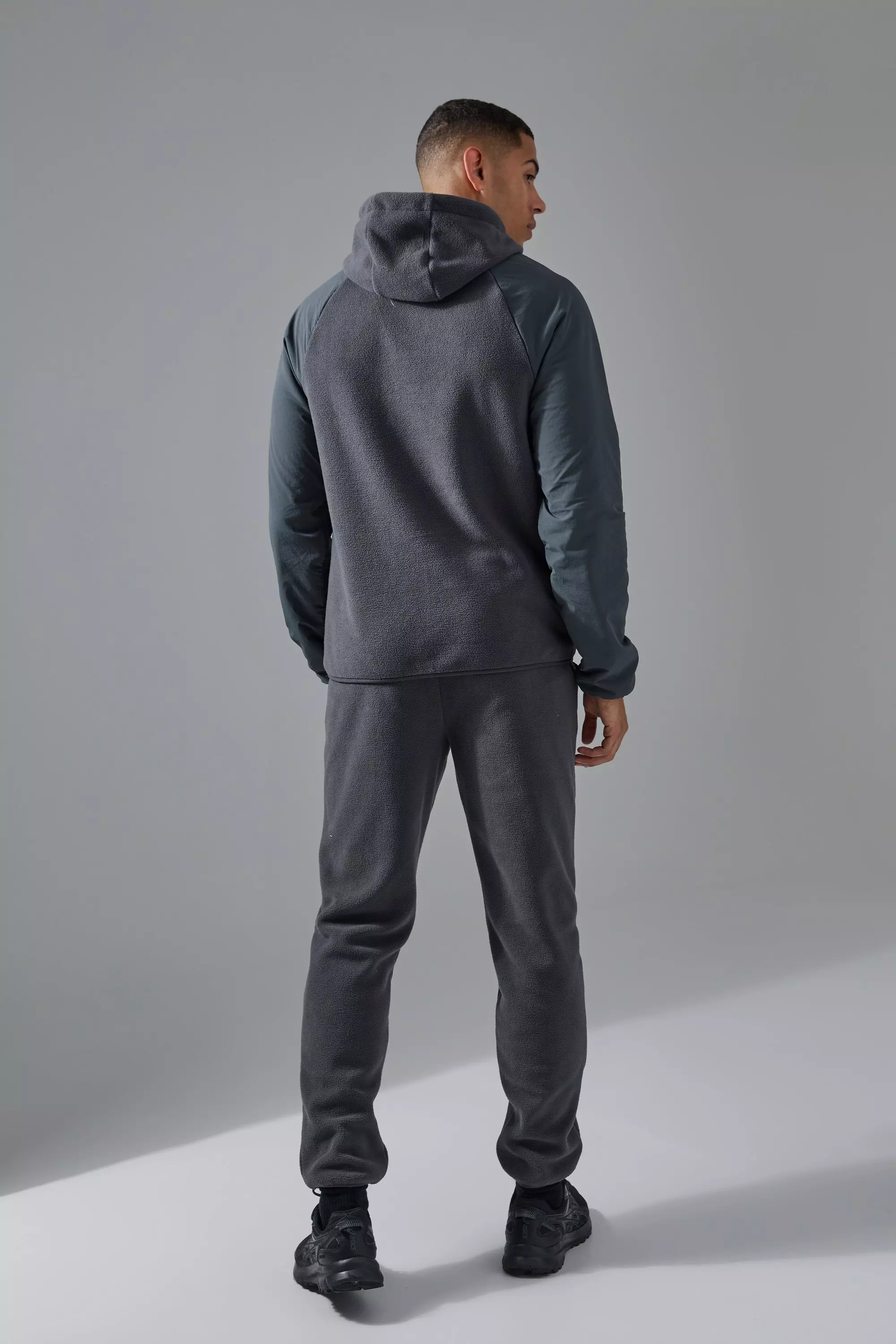 Hochgeschlossener Man Active Fleece Hoodie, Charcoal alternatives Bild