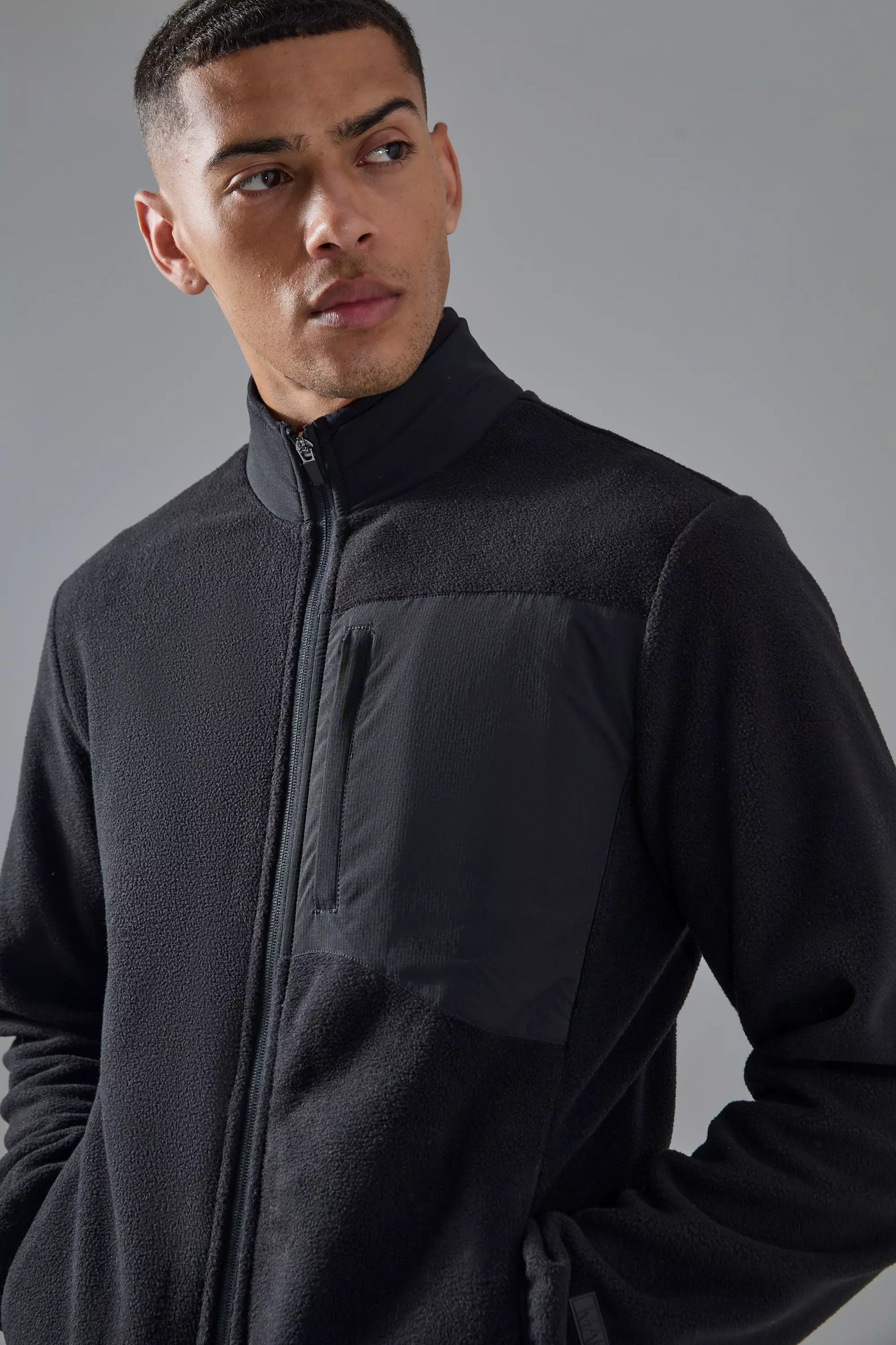 Sweat à capuche zippé en polaire - MAN Active, Black autre image