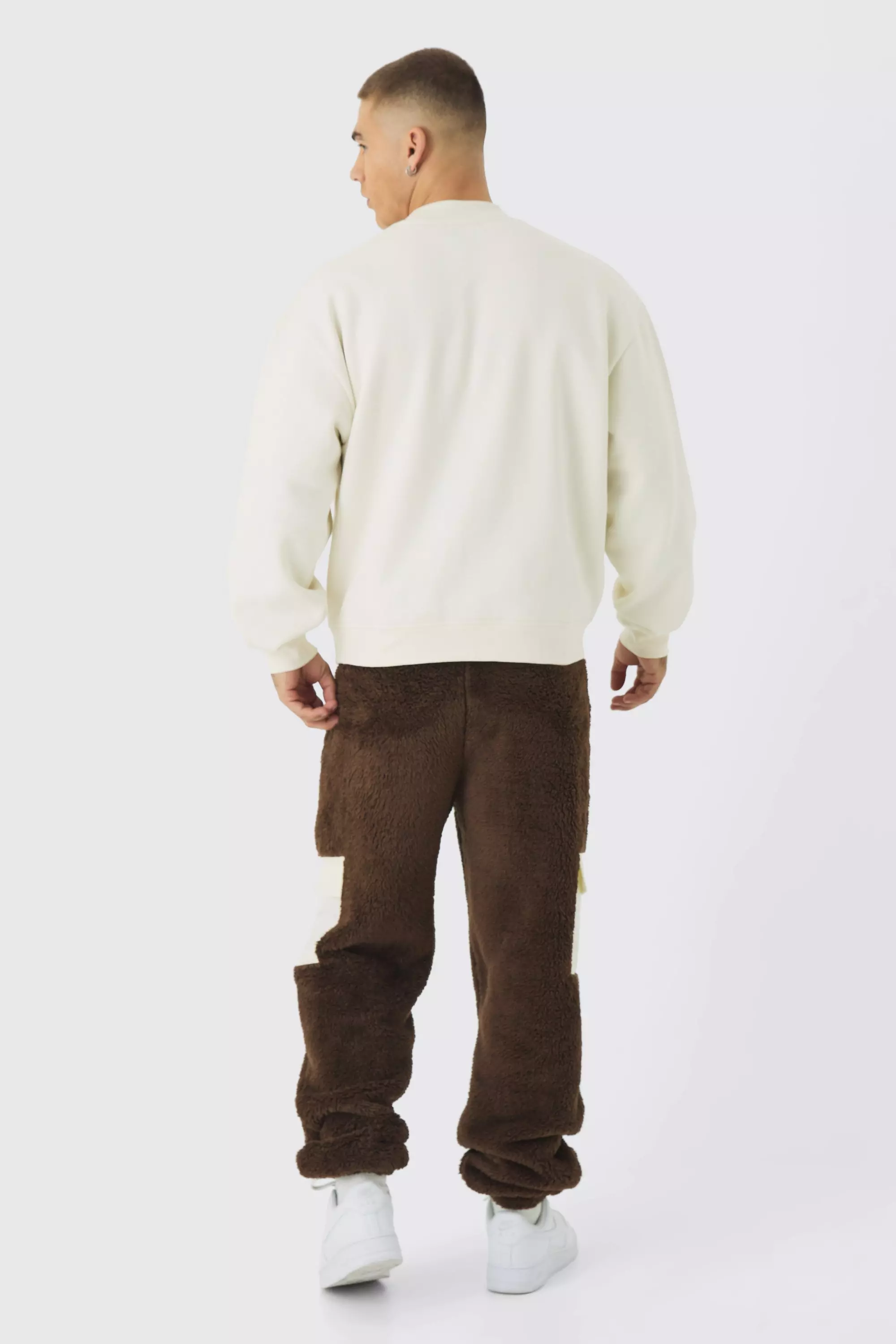 Teddy Borg-Jogginghose mit Nylon-Taschen, Chocolate alternatives Bild