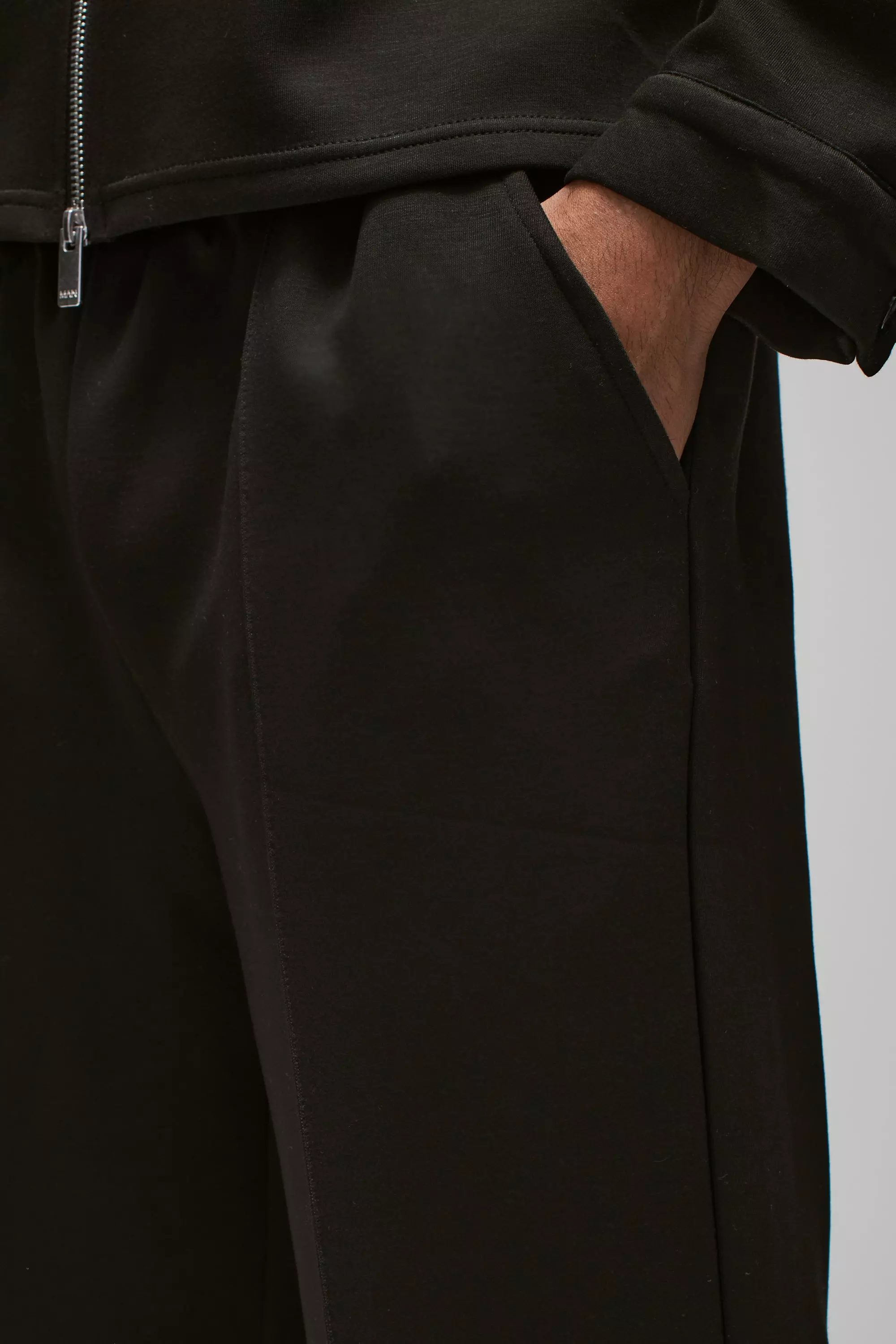 Black Straight Leg Pintuck Scuba Trouser alternative image