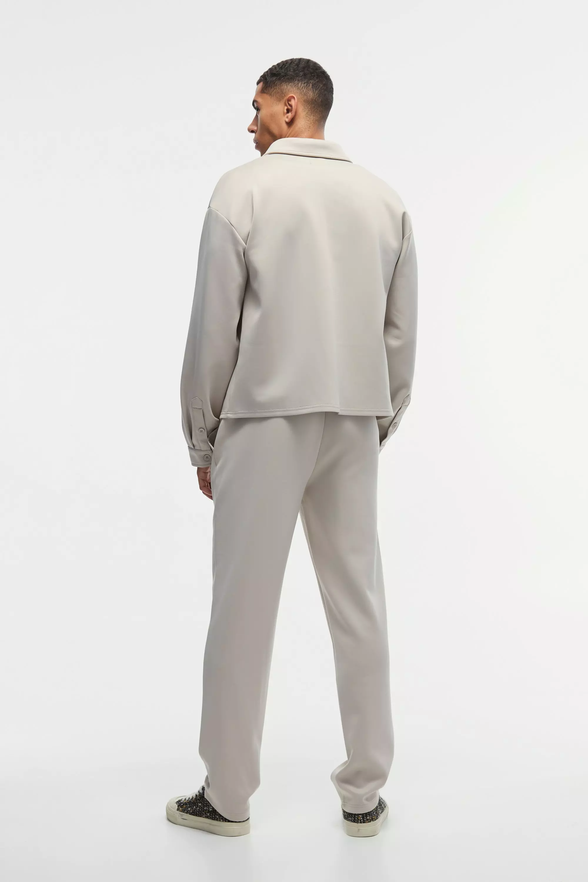 Stone Toelopende Scuba Broek Met Biezen alternatieve afbeelding