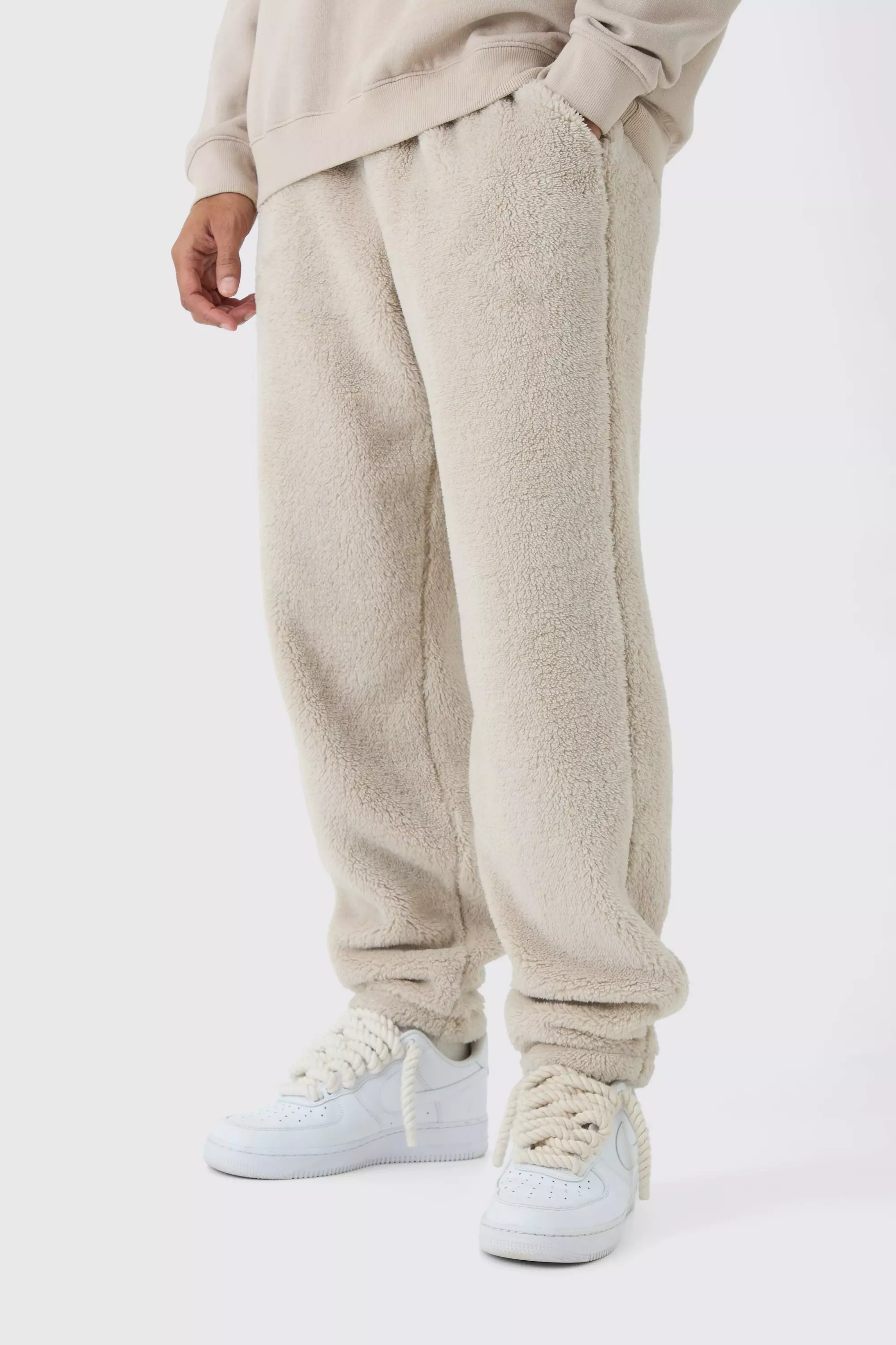 Oversized Borg Lounge Jogger boohooMAN