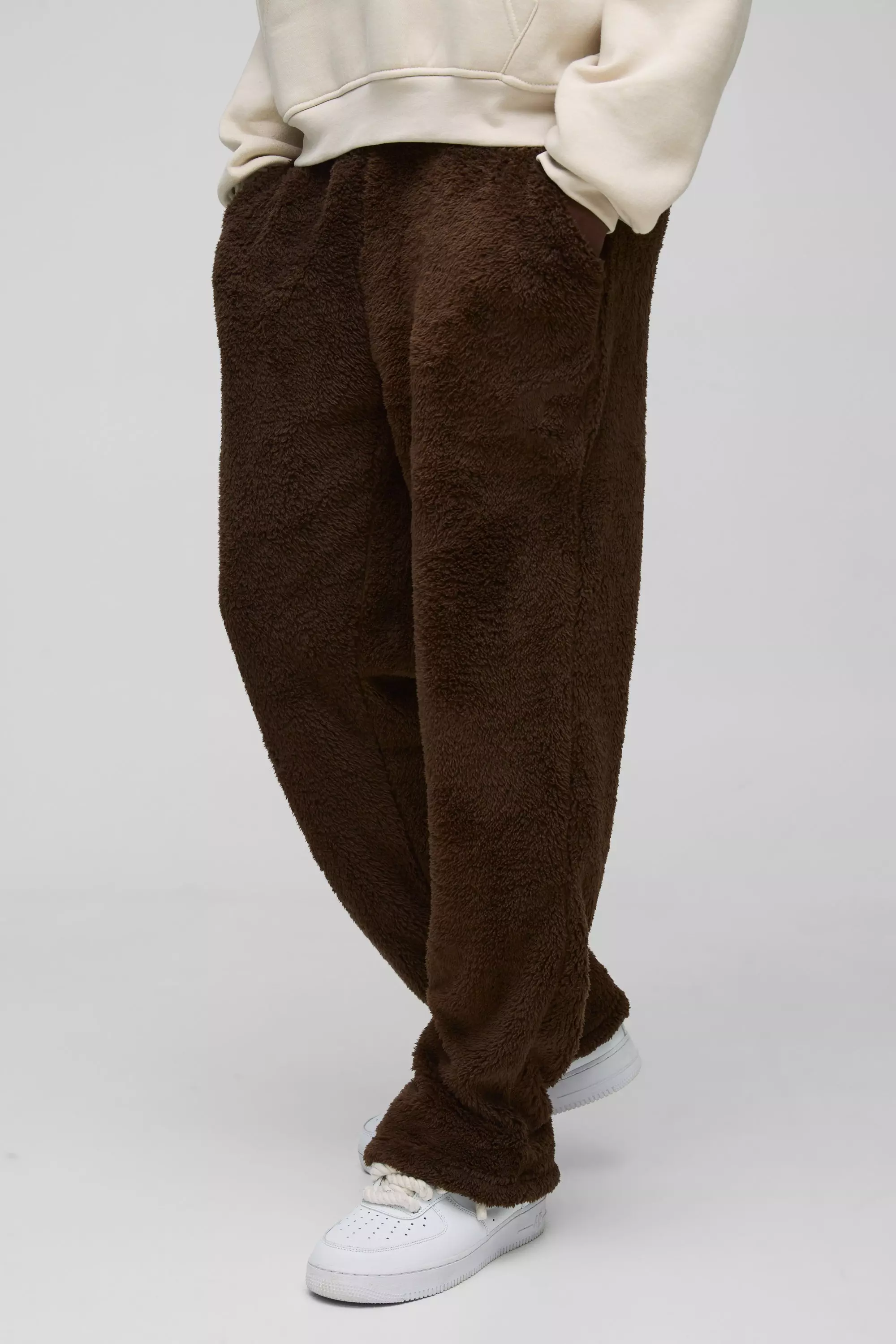 Jogging droit en synthétique, Chocolate autre image